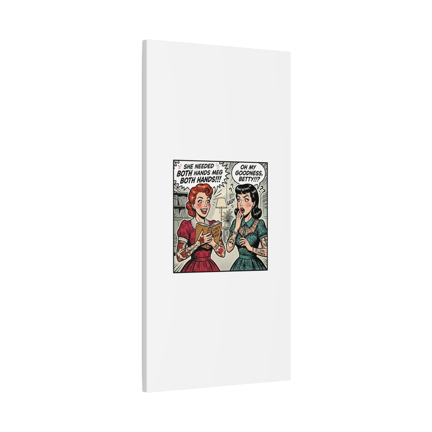 Bookish Comic Panel Matte Canvas | Book Lover, Reading Decor