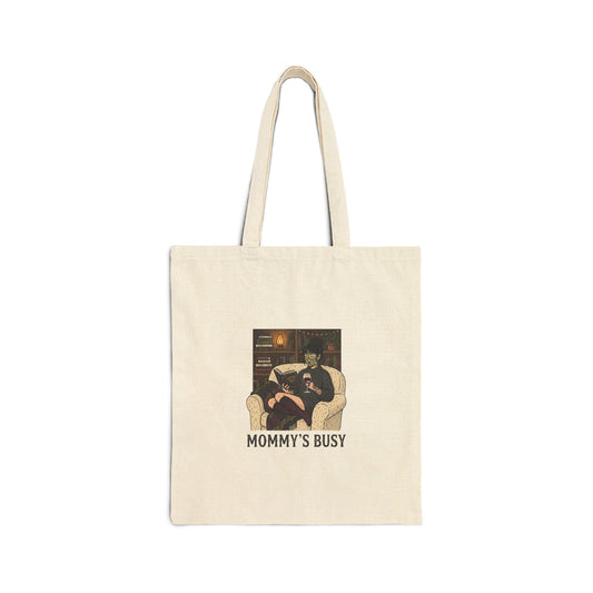 Mommy's Busy Reading Tote | Library Tote, Book Lover Canvas