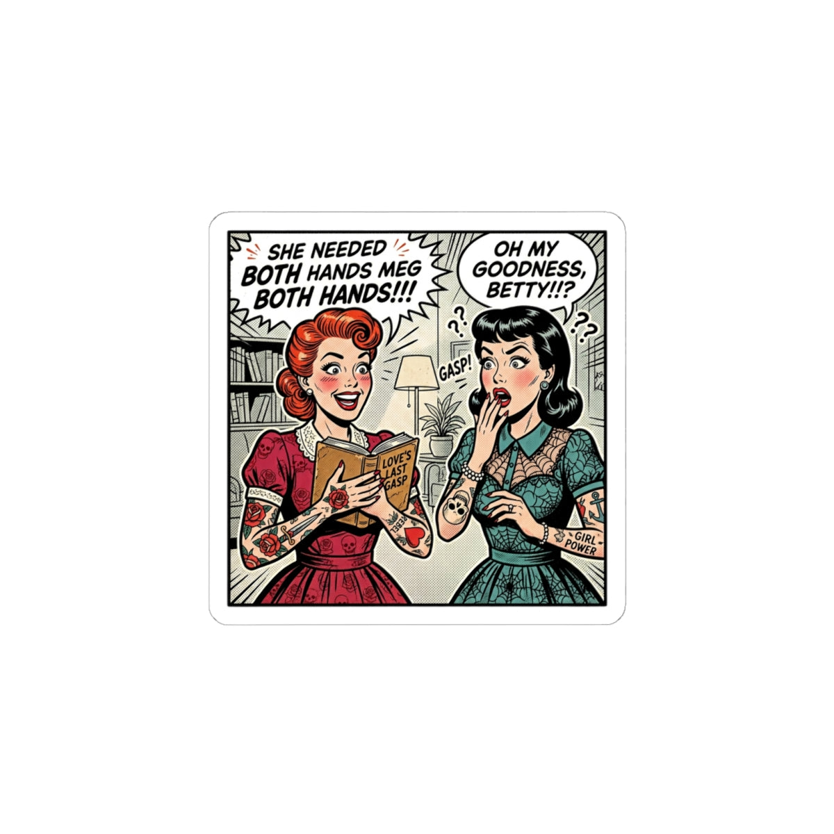 Bookish Comic Panel Kiss-Cut Stickers | Reading Sticker, Cozy Reader