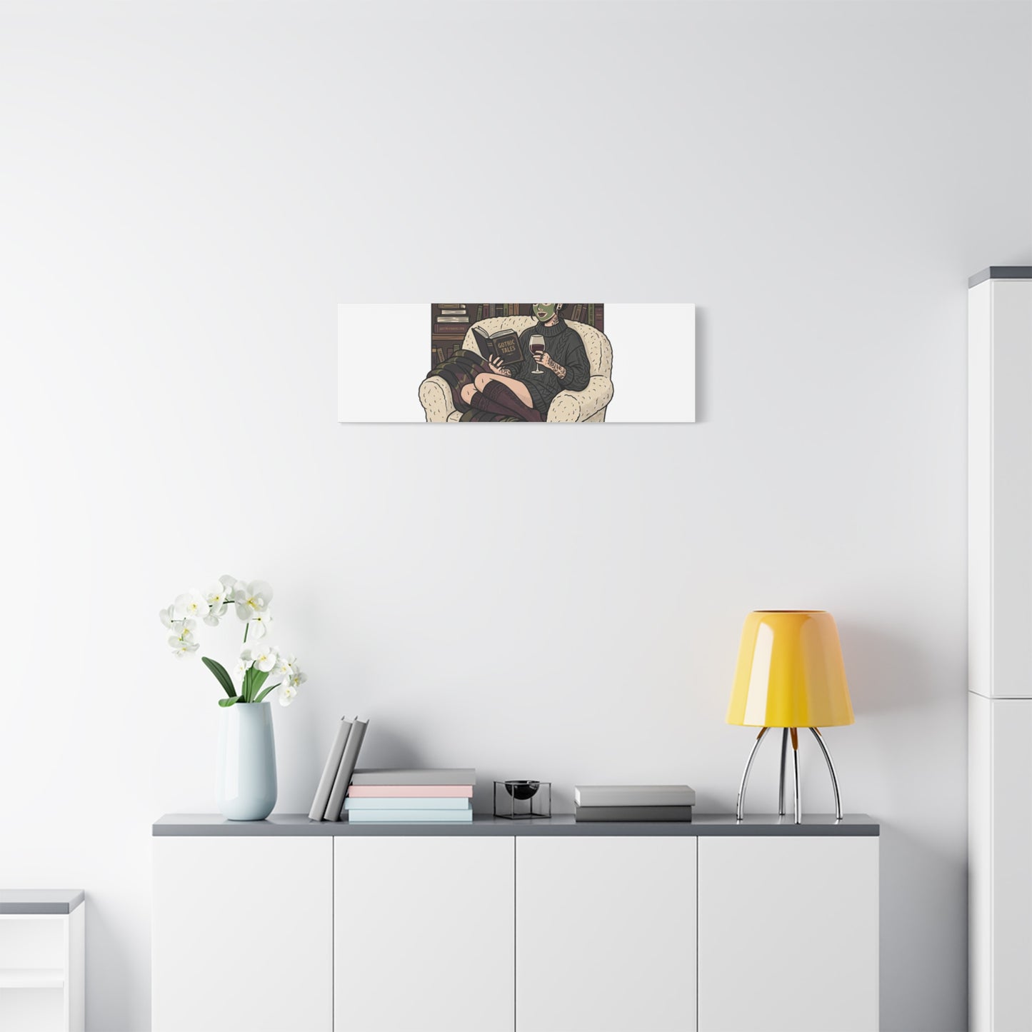Mommy's Busy Reading Canvas, Book Lover Wall Art | Cozy Reader, Dark Academia