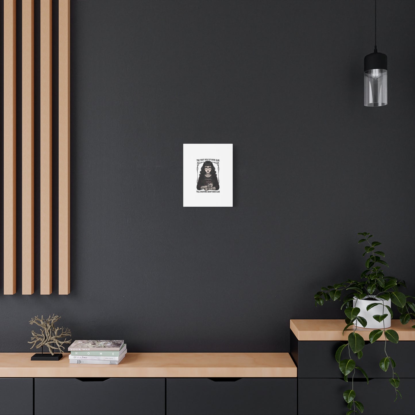 Book Club Rule Canvas | Book Lover, Dark Academia Reading Decor