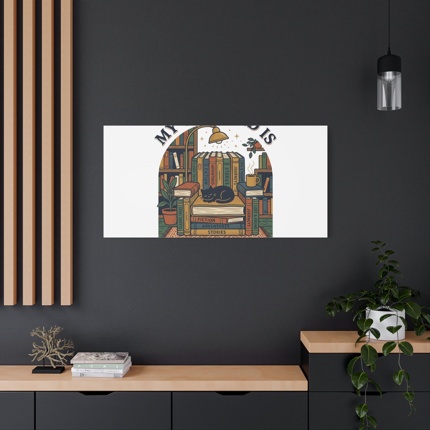 My Weekend Is Fully Booked Canvas | Book Lover, Cozy Reader Art