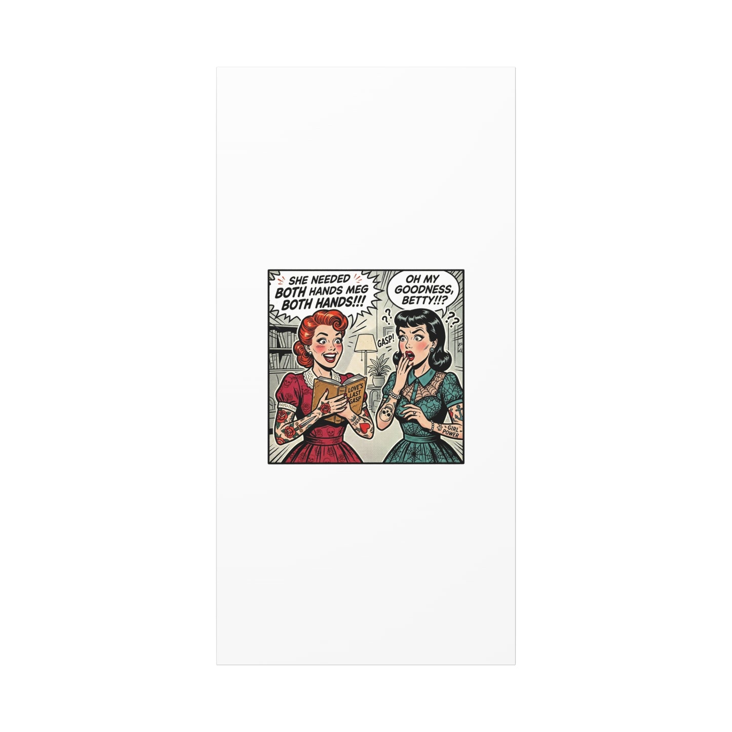 Bookish Comic Panel Matte Canvas | Book Lover, Reading Decor