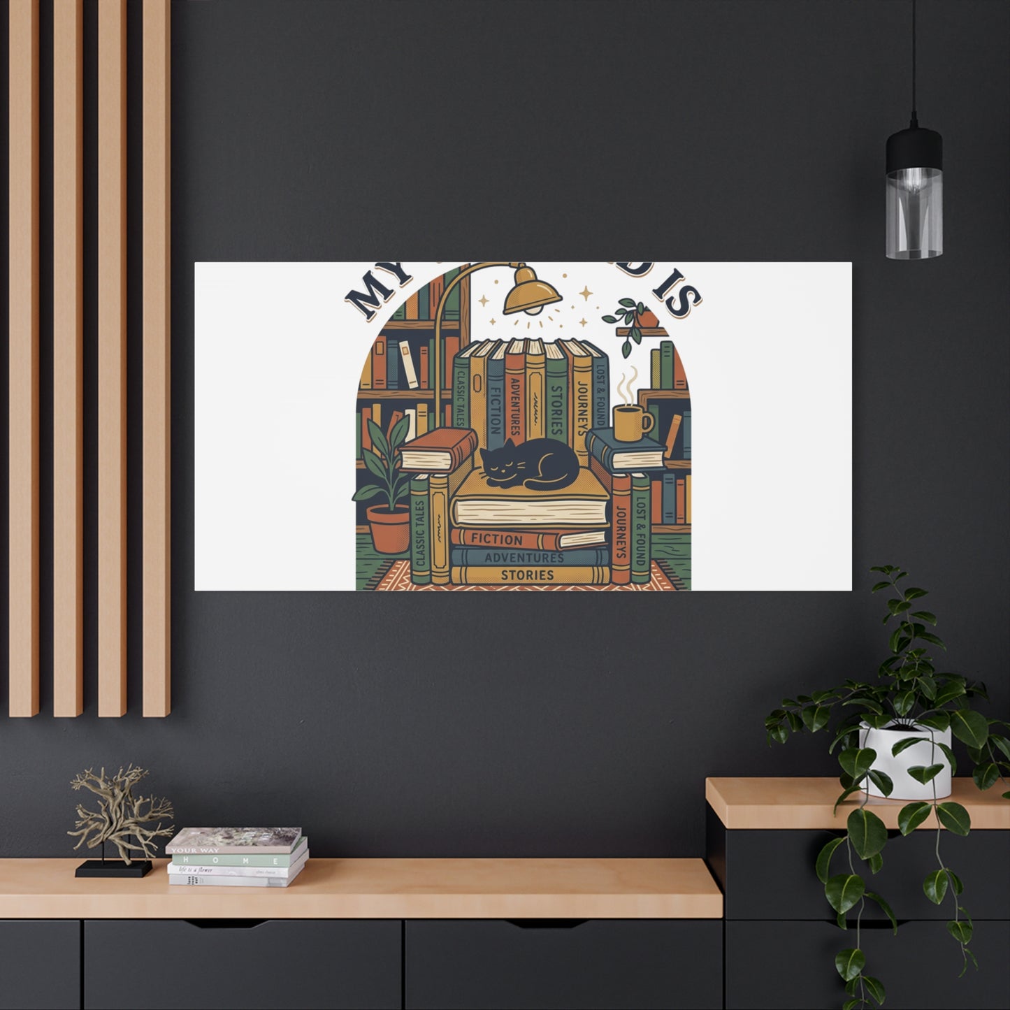 My Weekend Is Fully Booked Canvas | Book Lover, Cozy Reader Art