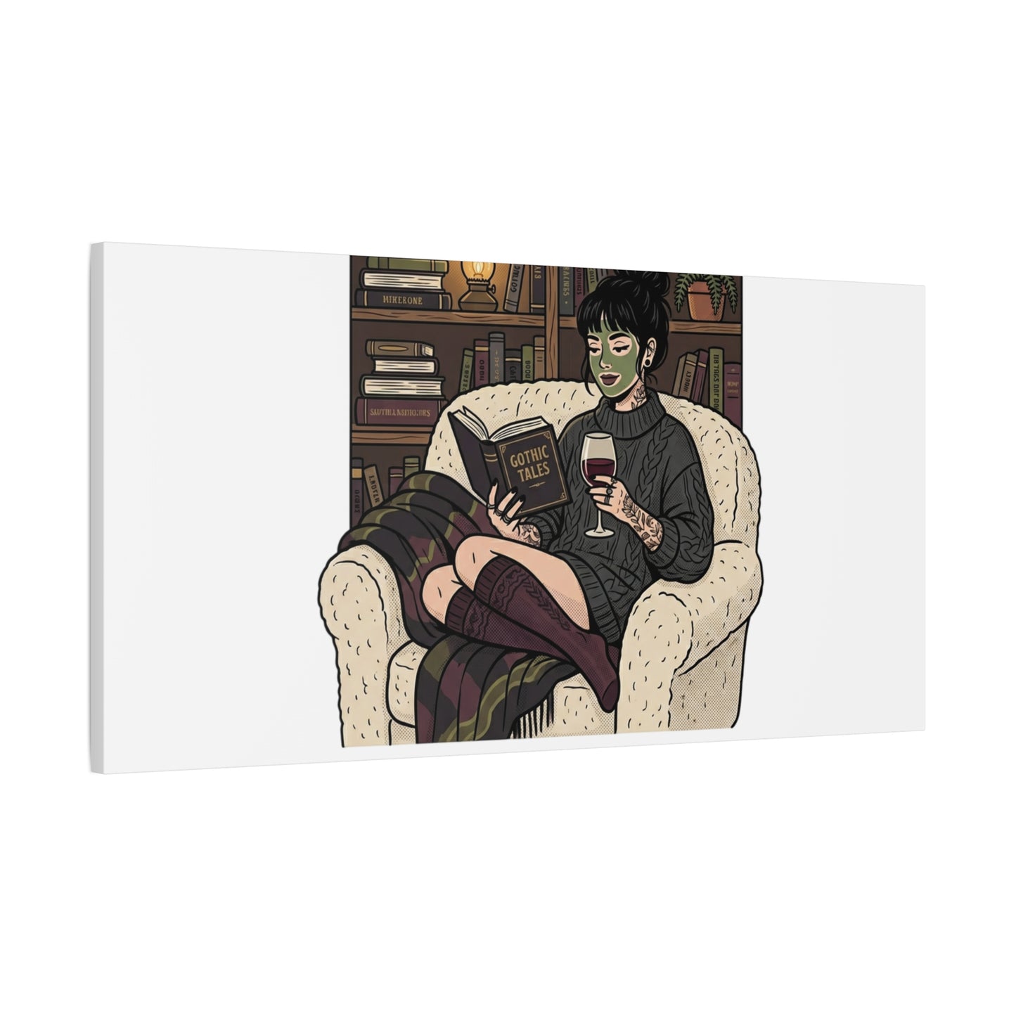 Mommy's Busy Reading Canvas, Book Lover Wall Art | Cozy Reader, Dark Academia