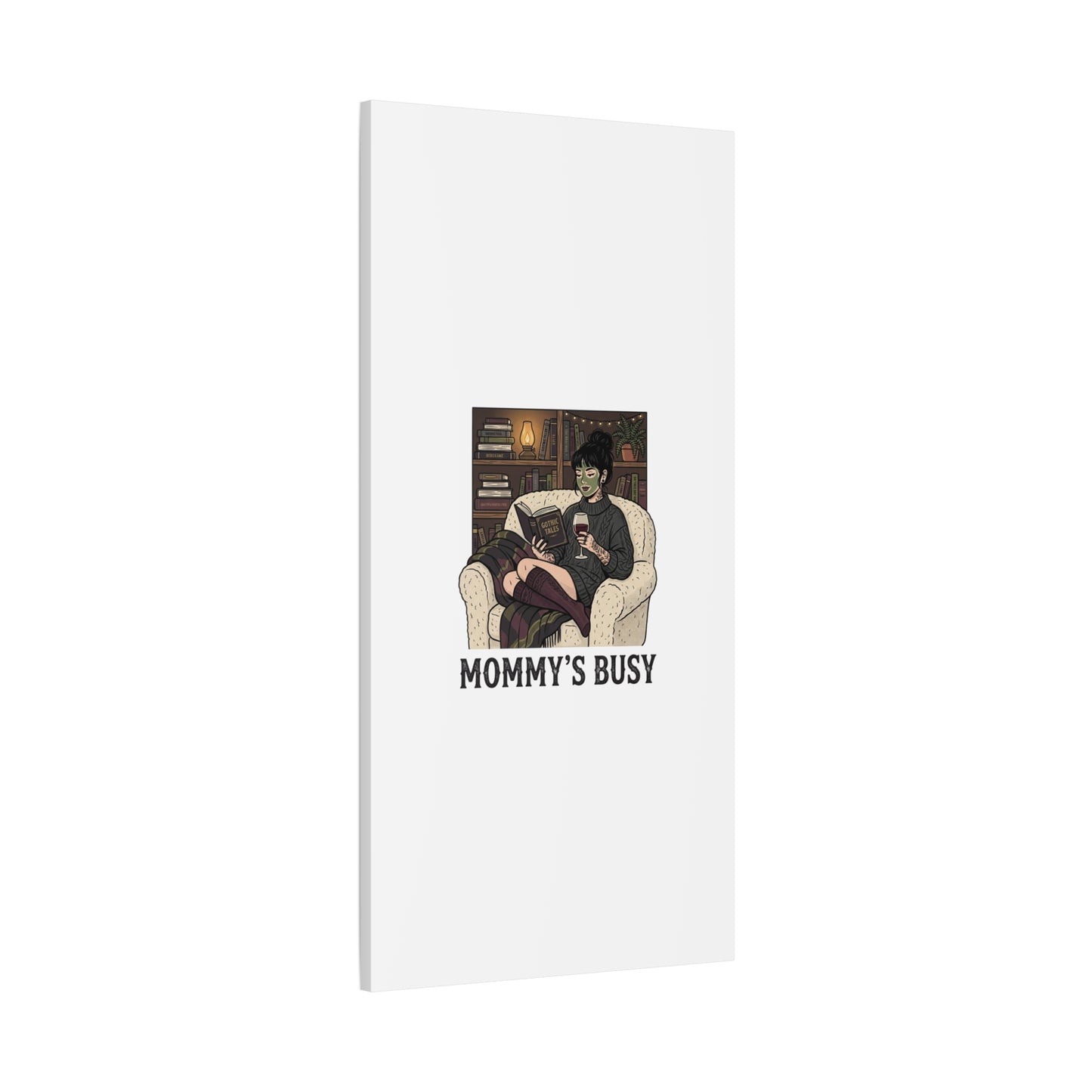 Mommy's Busy Reading Canvas, Book Lover Wall Art | Cozy Reader, Dark Academia