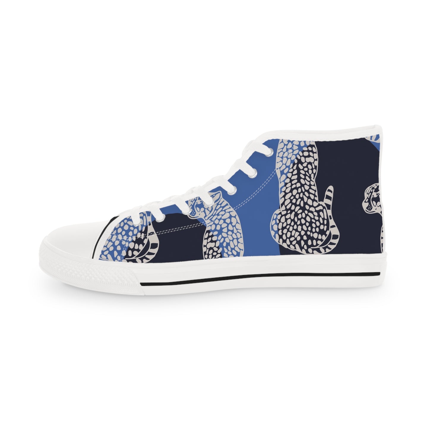 Men's Funky Fella High Top Sneakers — Bold Zebra & Abstract Coral Pattern