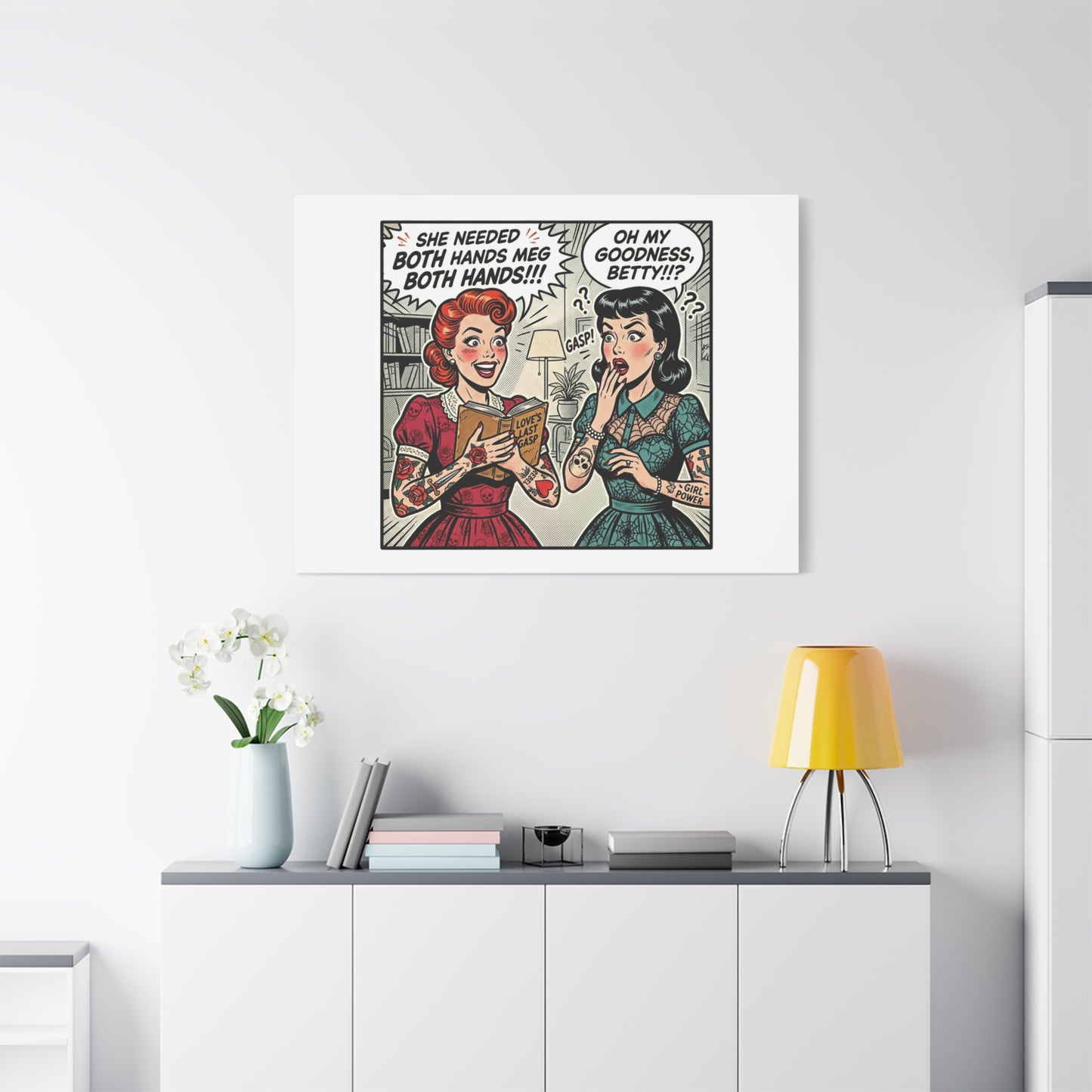 Bookish Comic Panel Matte Canvas | Book Lover, Reading Decor