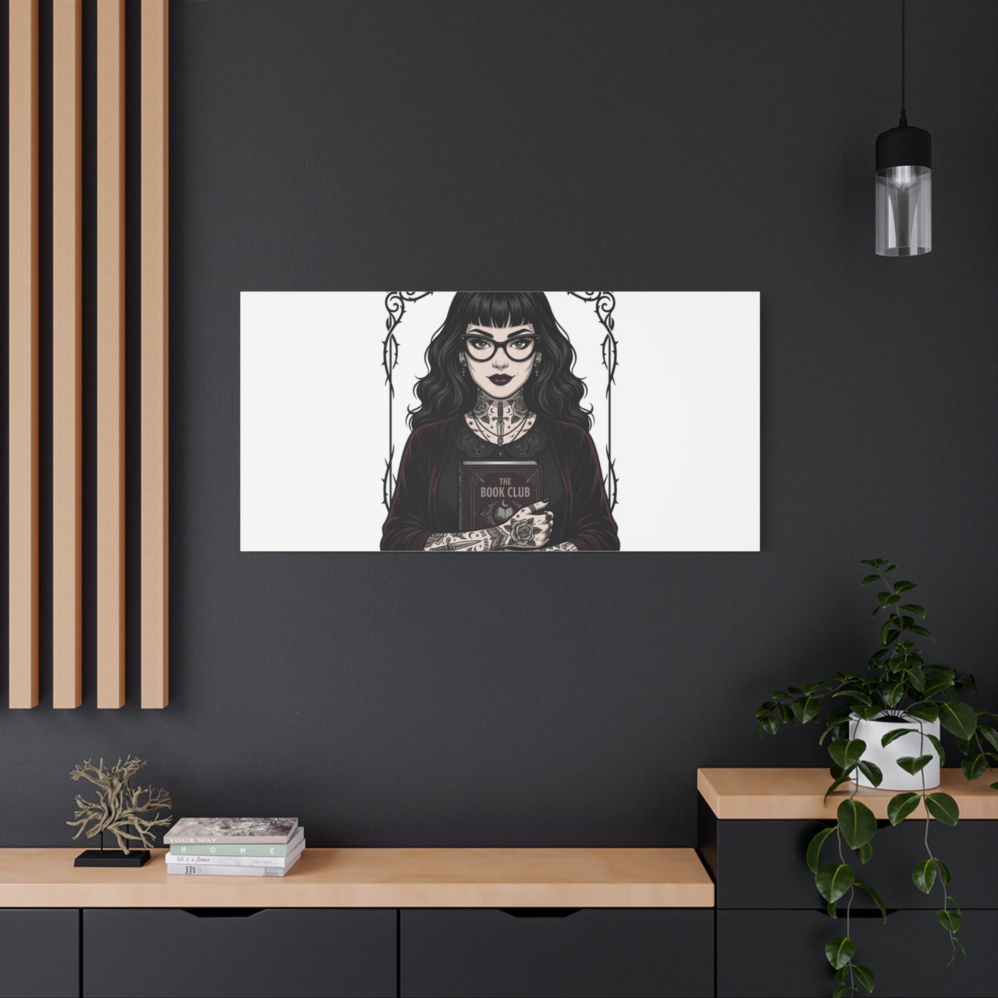 Book Club Rule Canvas | Book Lover, Dark Academia Reading Decor