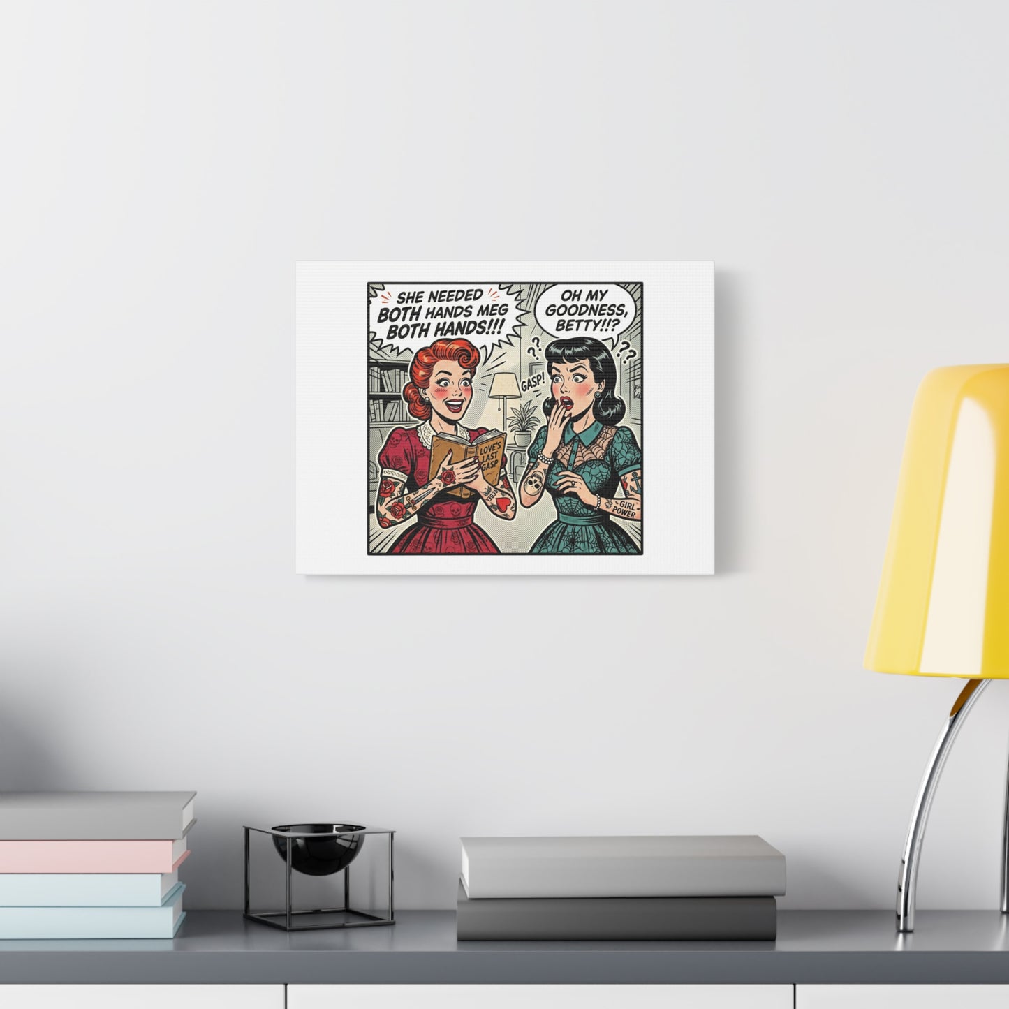 Bookish Comic Panel Matte Canvas | Book Lover, Reading Decor