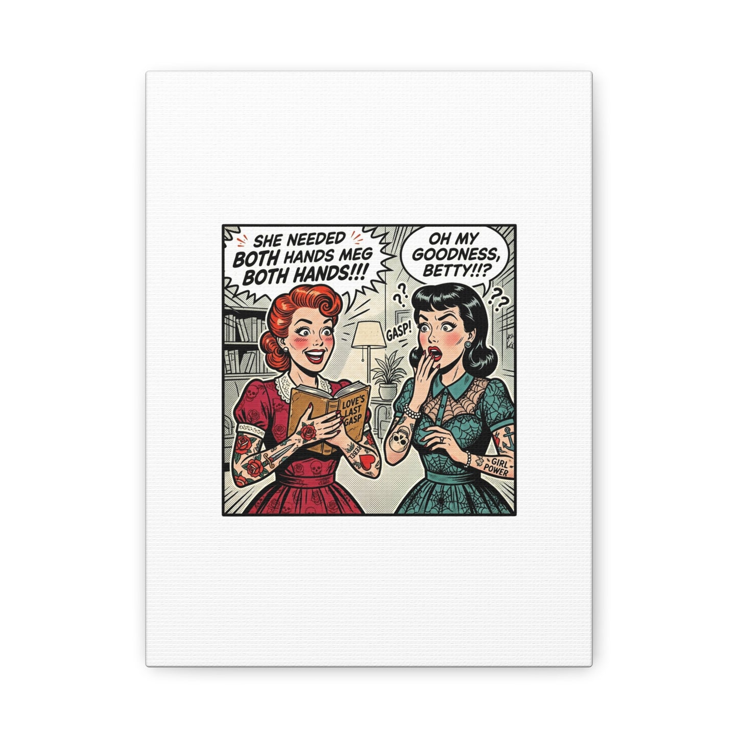 Bookish Comic Panel Matte Canvas | Book Lover, Reading Decor