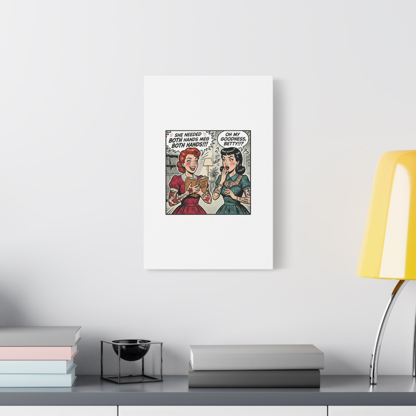 Bookish Comic Panel Matte Canvas | Book Lover, Reading Decor