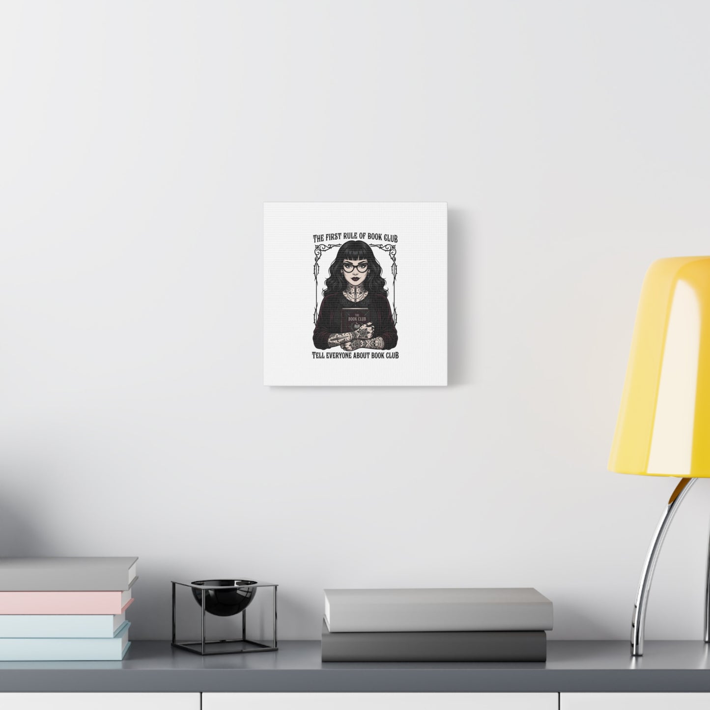 Book Club Rule Canvas | Book Lover, Dark Academia Reading Decor