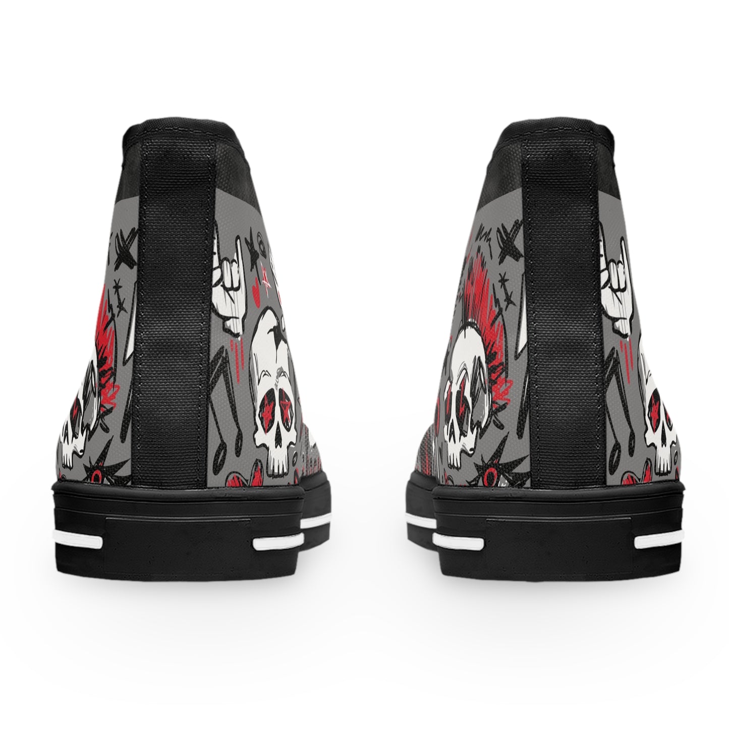 Women's Not A Phase High Top Sneakers — Rock Skull Punk Graphic Canvas Shoes