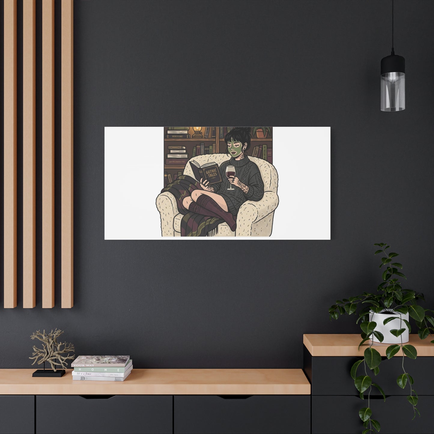 Mommy's Busy Reading Canvas, Book Lover Wall Art | Cozy Reader, Dark Academia