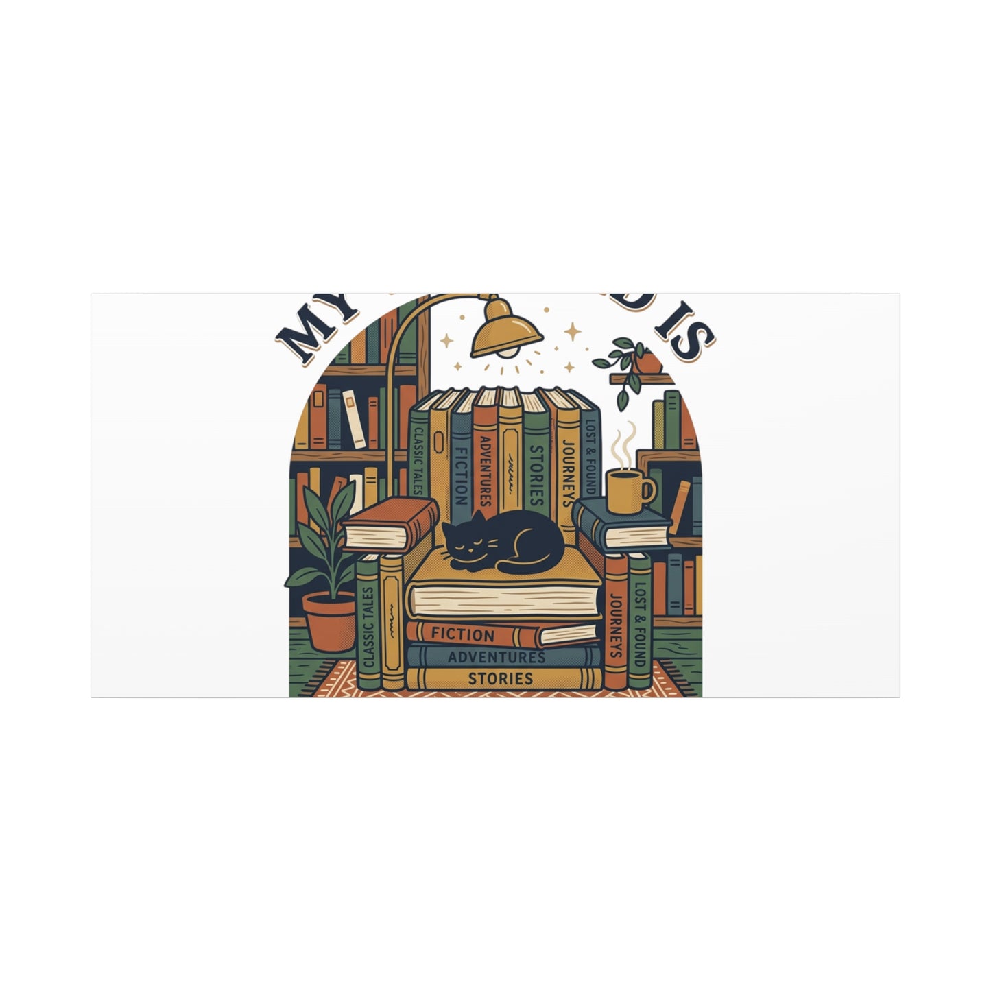 My Weekend Is Fully Booked Canvas | Book Lover, Cozy Reader Art