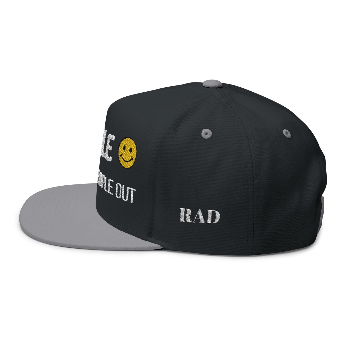 Smile — It Freaks People Out Embroidered Flat Bill Cap