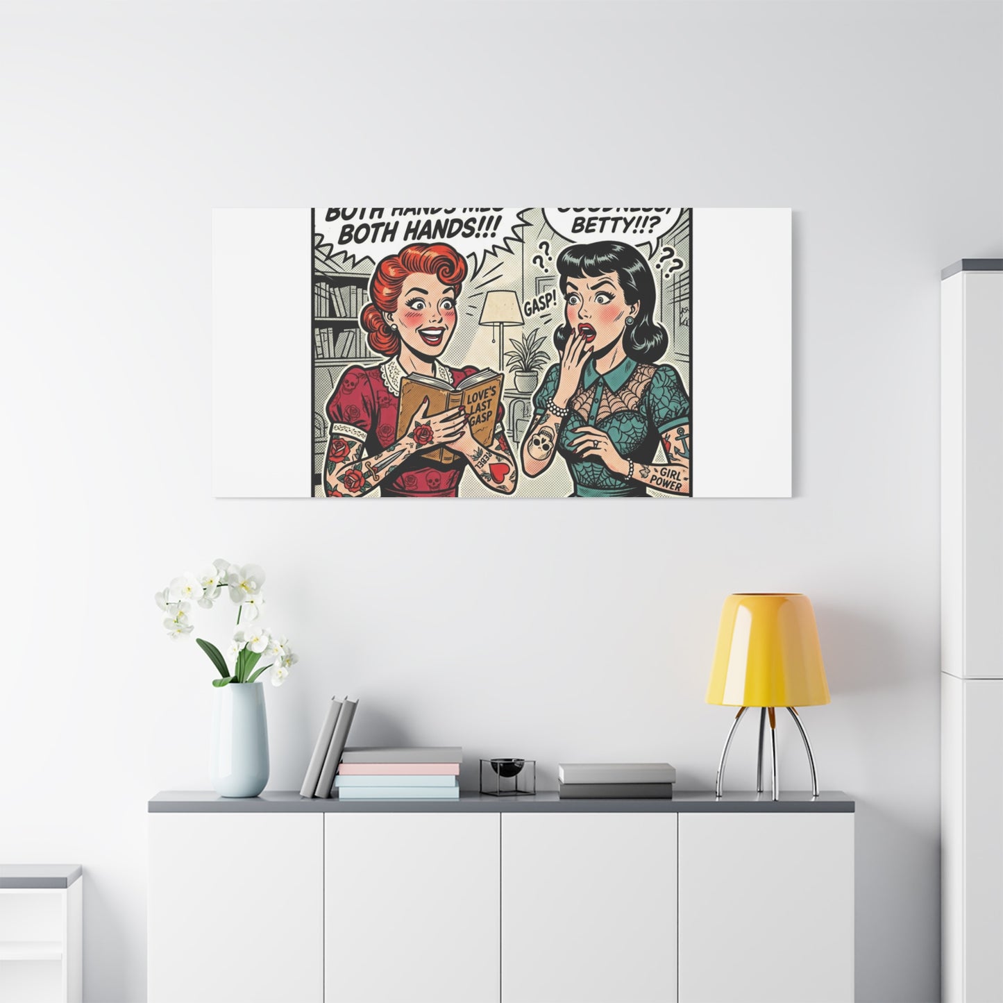 Bookish Comic Panel Matte Canvas | Book Lover, Reading Decor