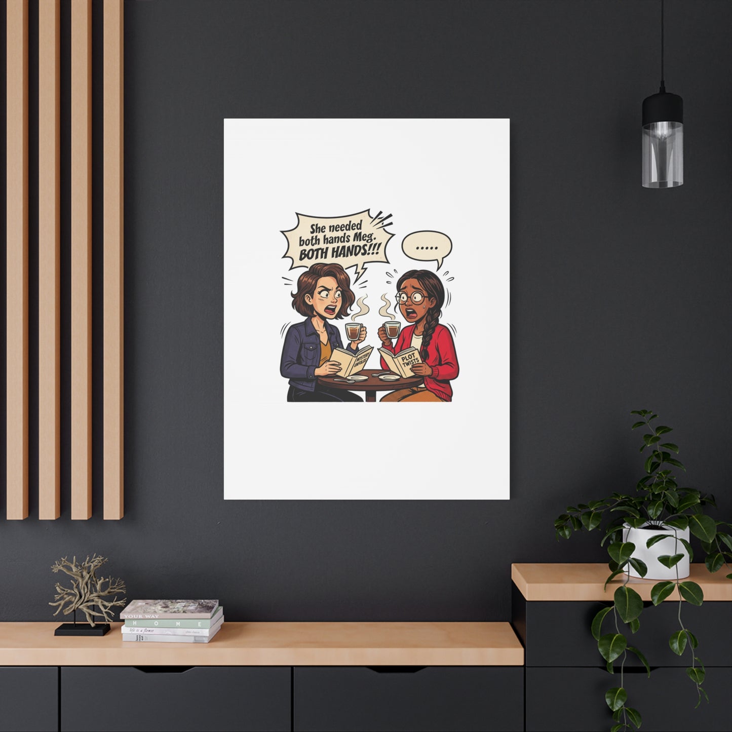 Bookish Comic Quote Canvas | Book Lover decor, Reading Room wall art
