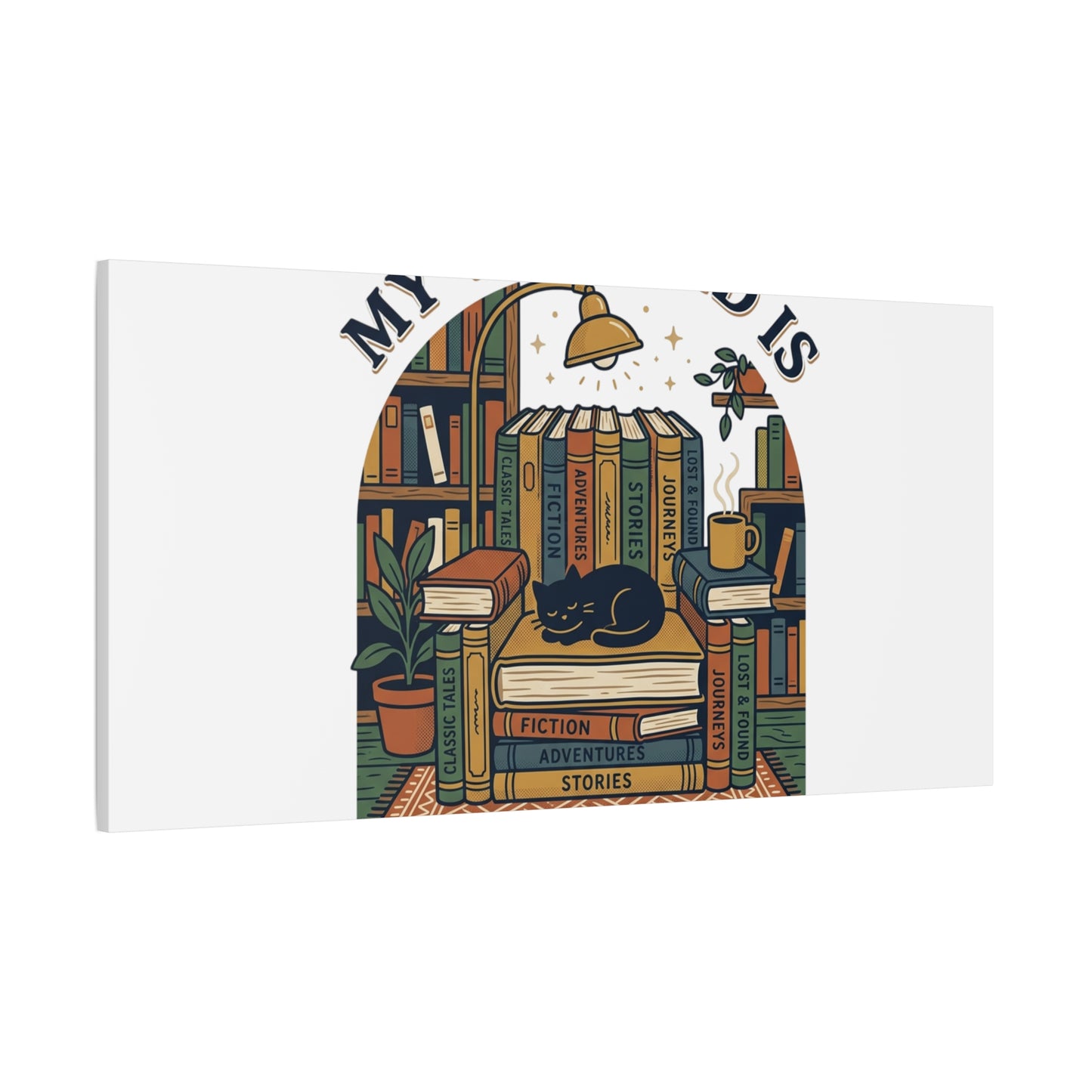 My Weekend Is Fully Booked Canvas | Book Lover, Cozy Reader Art