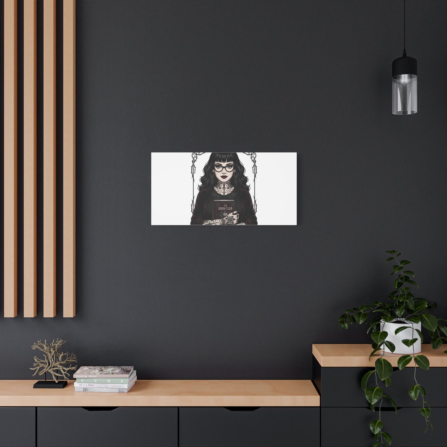 Book Club Rule Canvas | Book Lover, Dark Academia Reading Decor