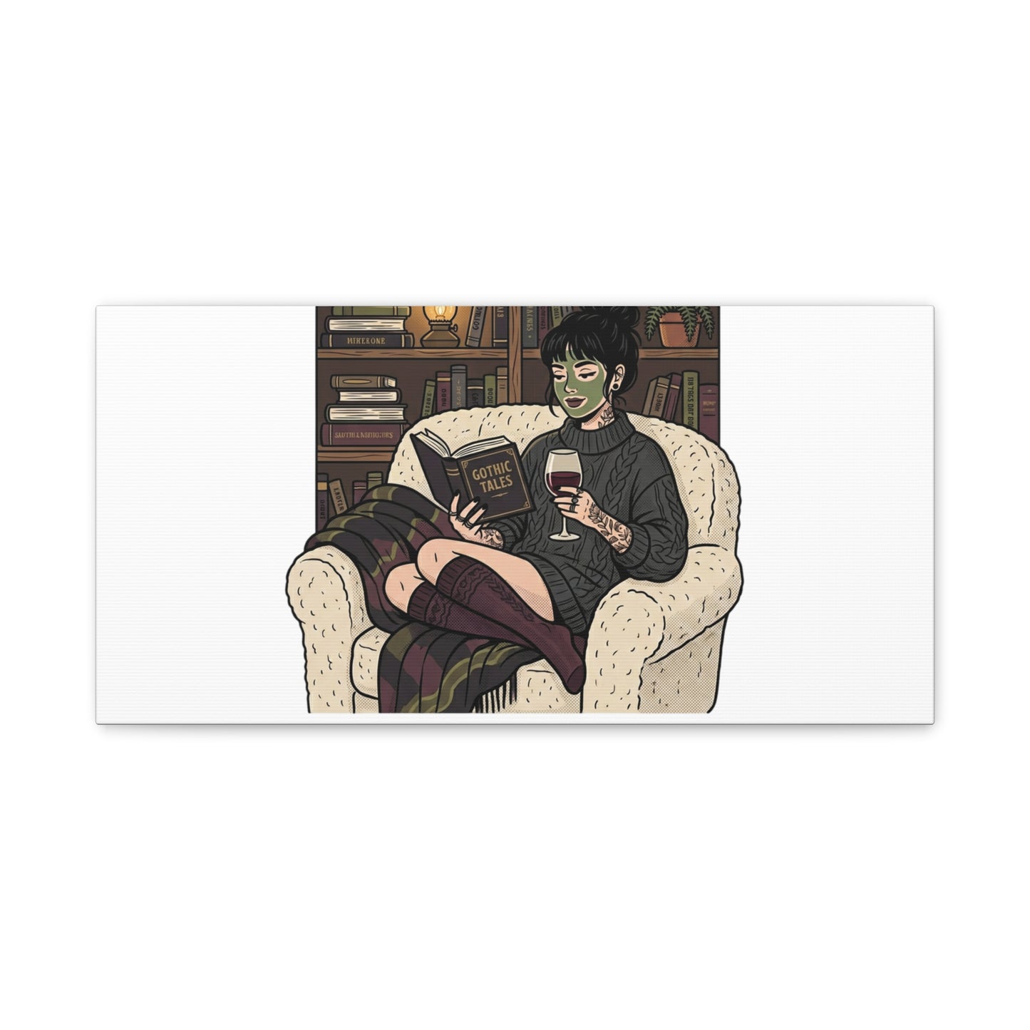 Mommy's Busy Reading Canvas, Book Lover Wall Art | Cozy Reader, Dark Academia