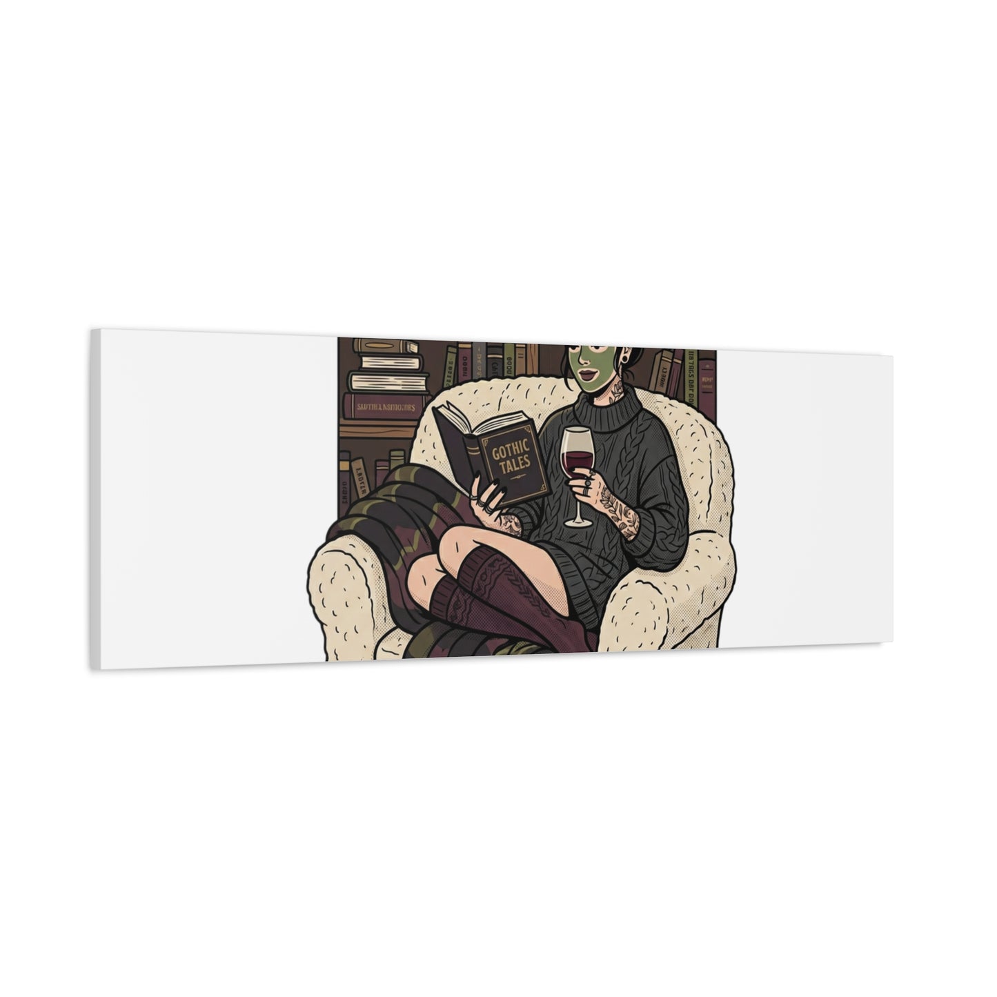 Mommy's Busy Reading Canvas, Book Lover Wall Art | Cozy Reader, Dark Academia