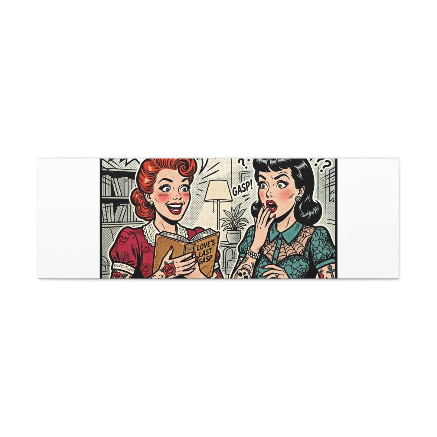 Bookish Comic Panel Matte Canvas | Book Lover, Reading Decor