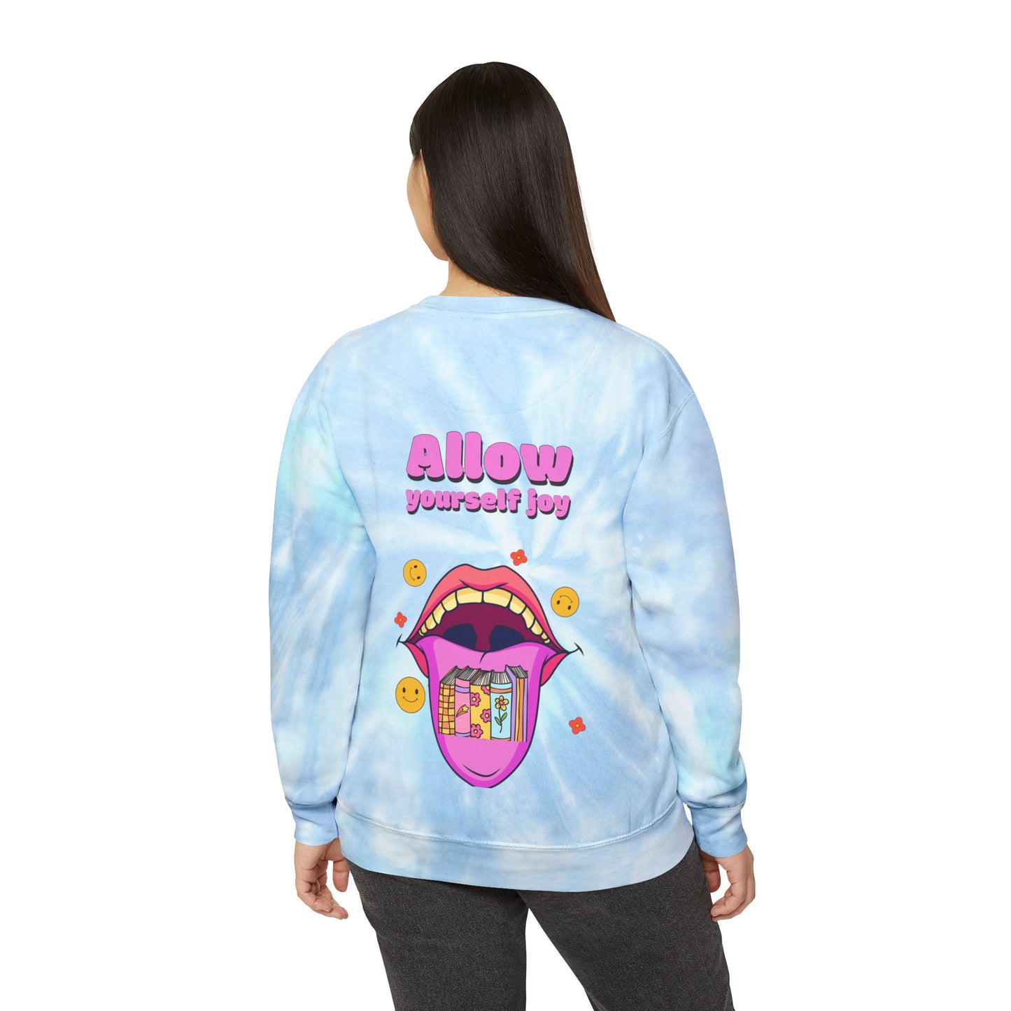 Unisex Allow Yourself Joy graphic Tie-Dye Sweatshirt