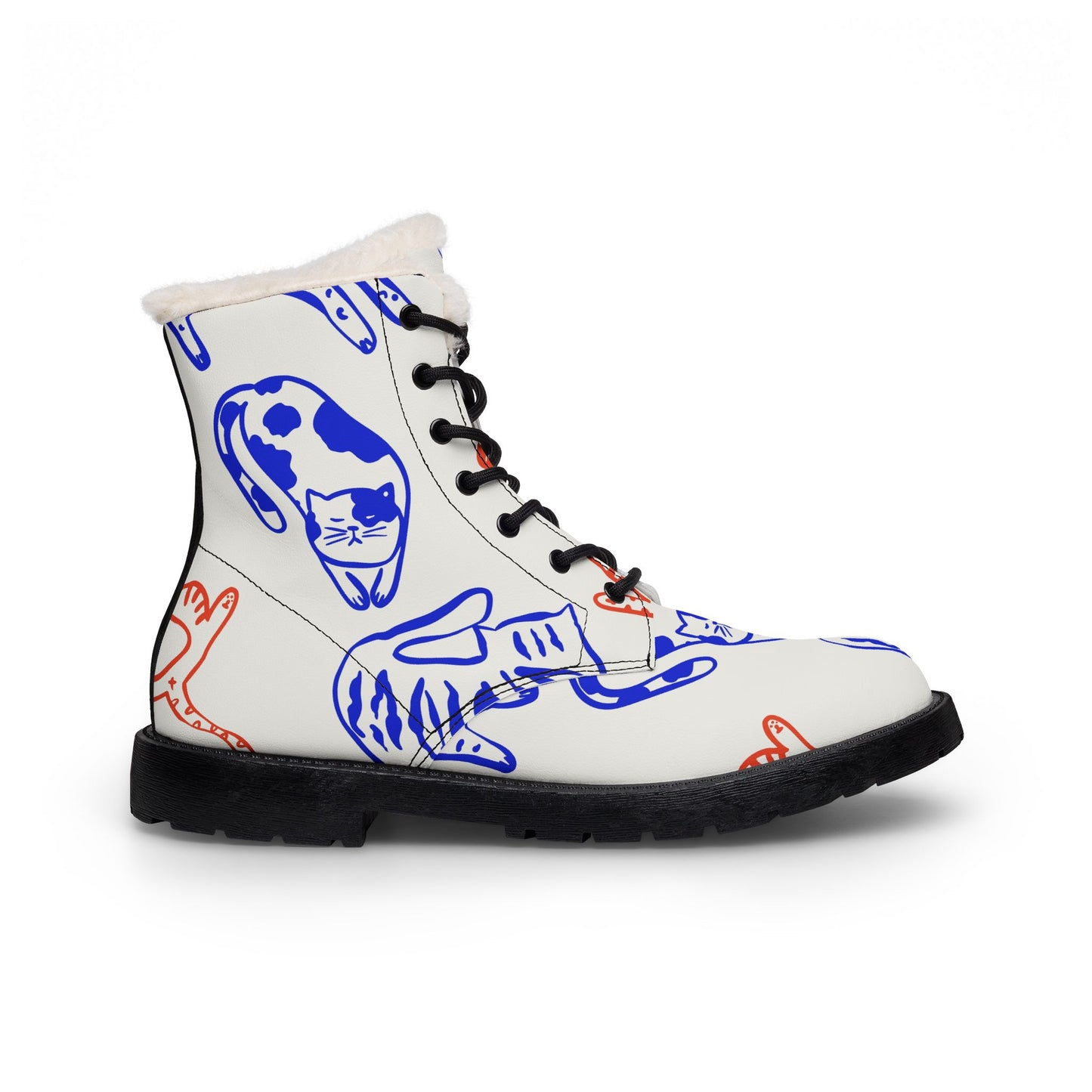 Cat Doodle Boots | Fur Lined Leather Boots
