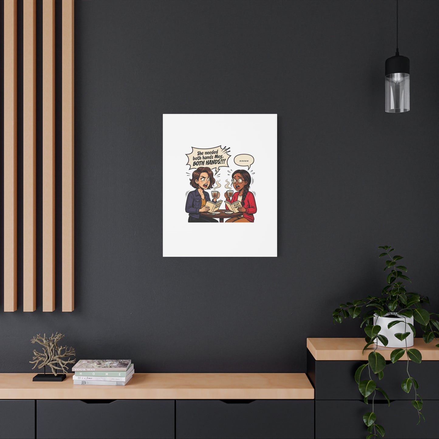 Bookish Comic Quote Canvas | Book Lover decor, Reading Room wall art