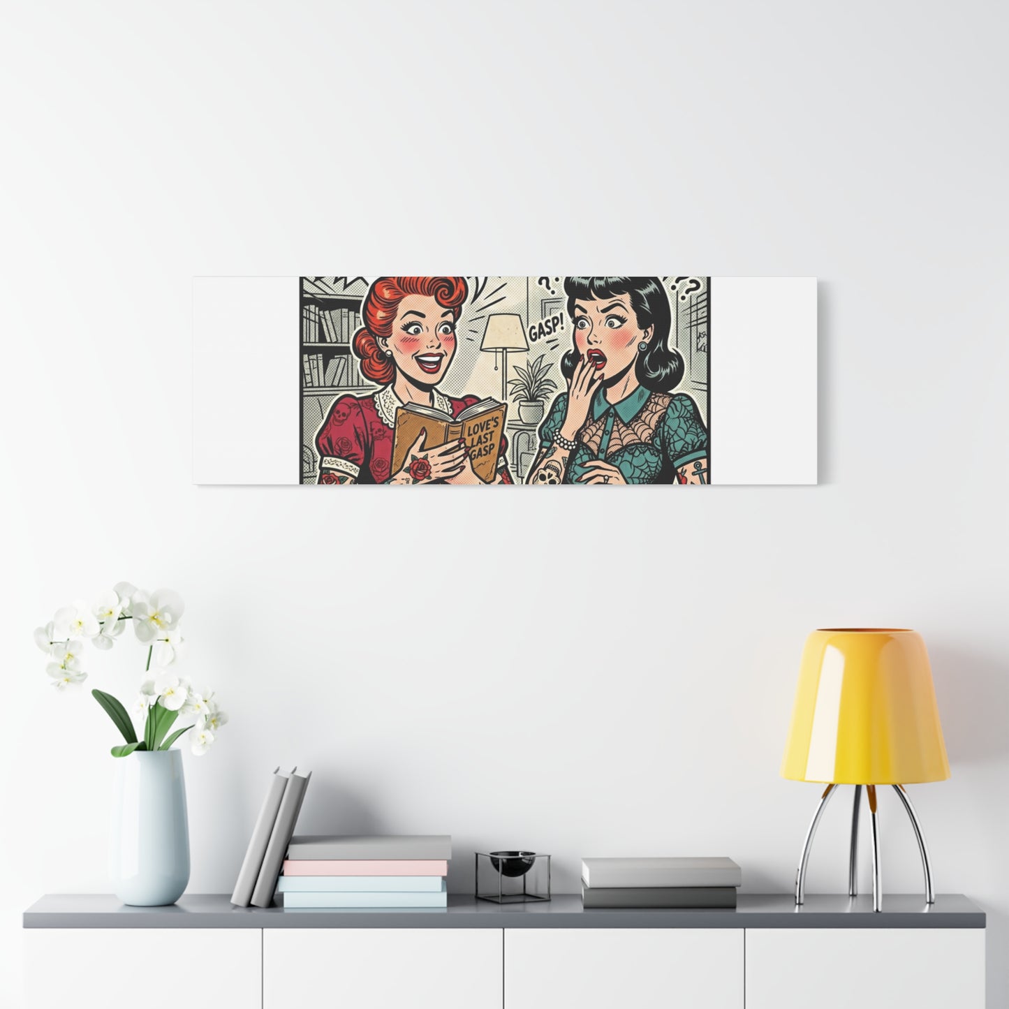 Bookish Comic Panel Matte Canvas | Book Lover, Reading Decor