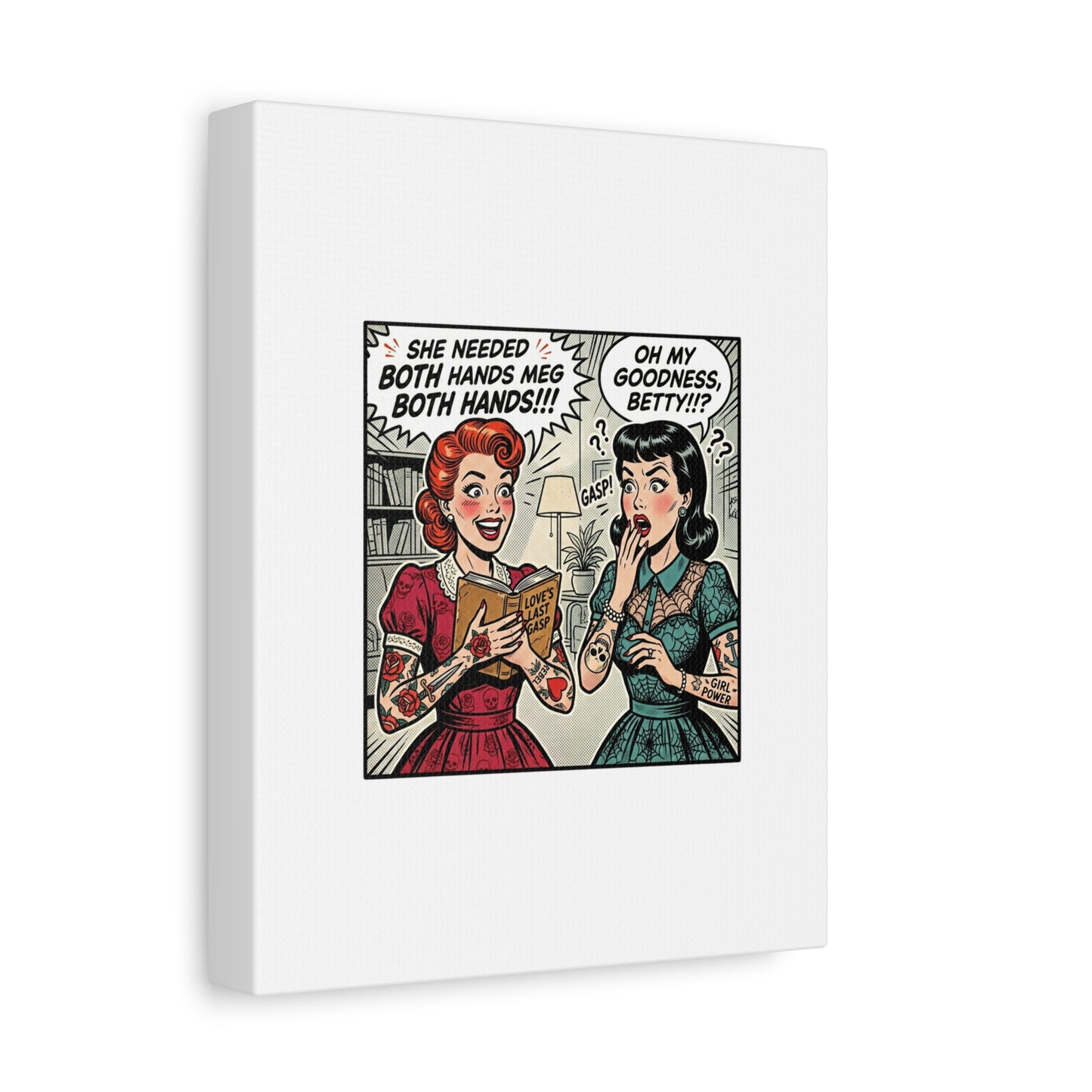 Bookish Comic Panel Matte Canvas | Book Lover, Reading Decor