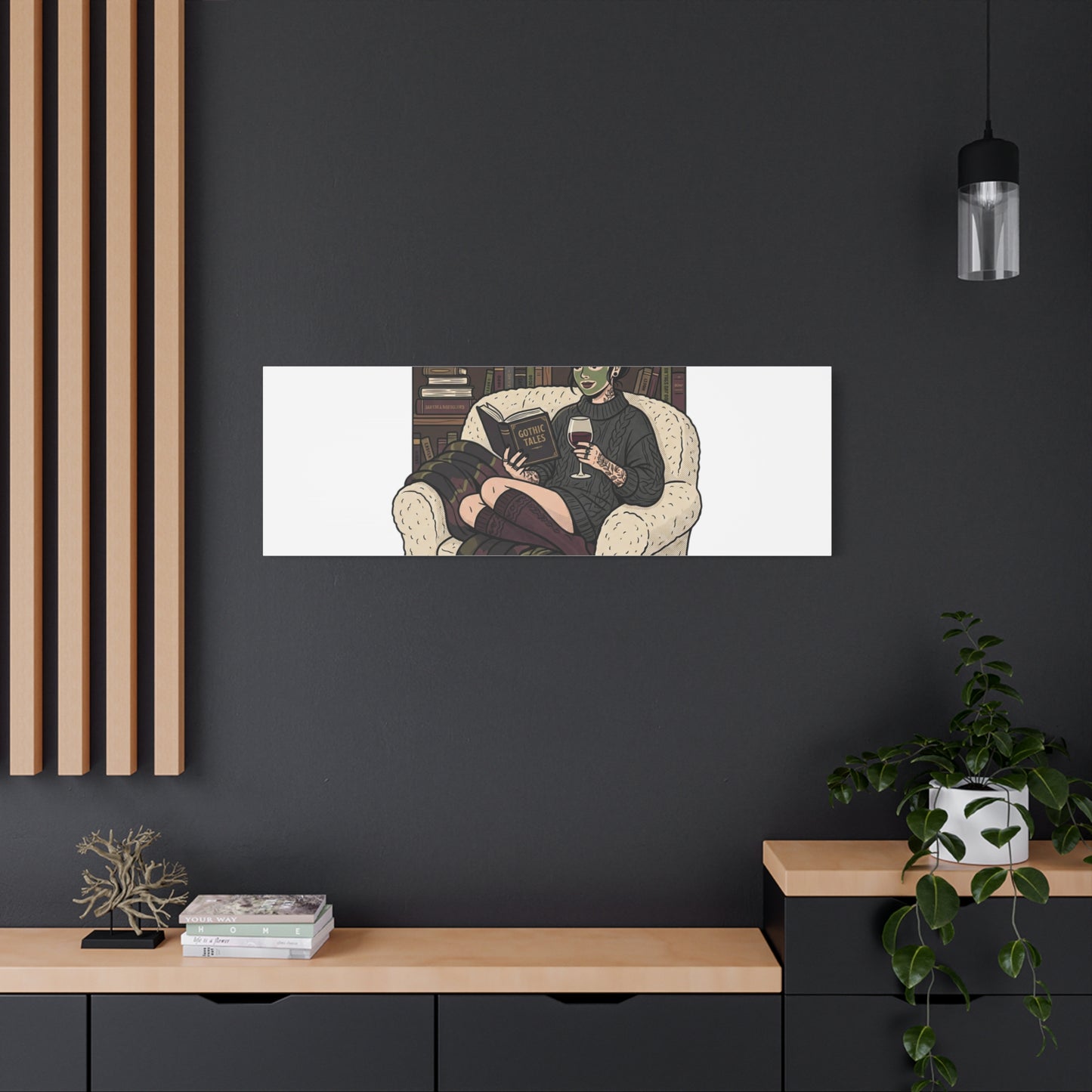 Mommy's Busy Reading Canvas, Book Lover Wall Art | Cozy Reader, Dark Academia