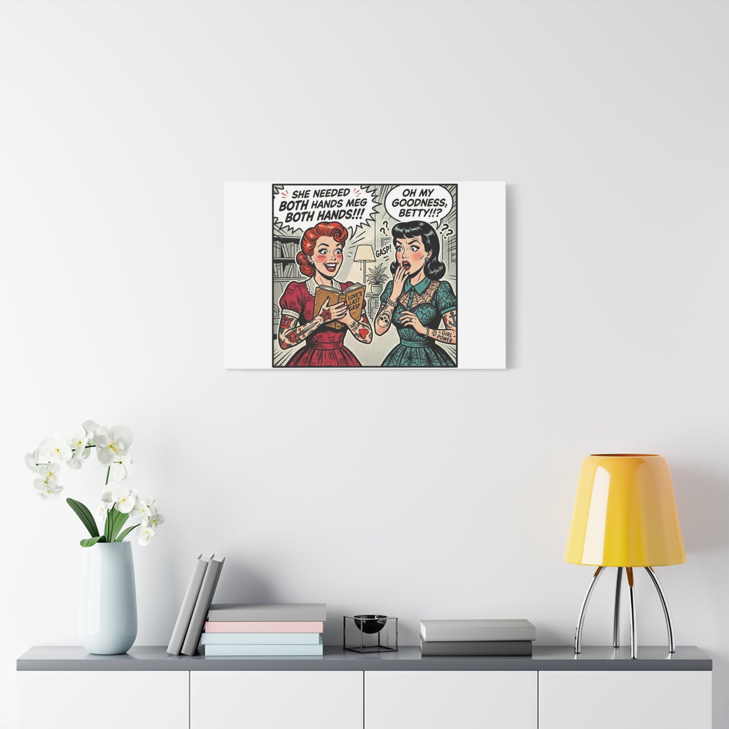 Bookish Comic Panel Matte Canvas | Book Lover, Reading Decor
