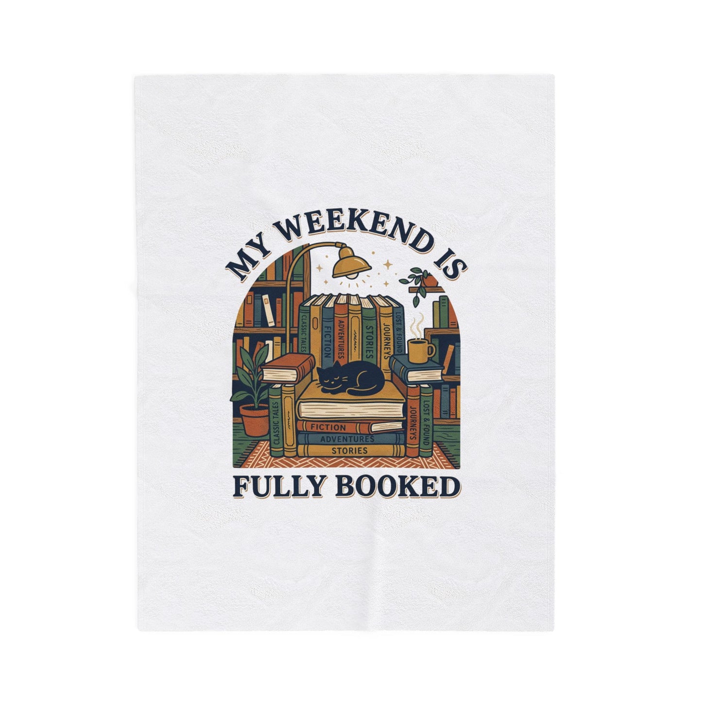 Fully Booked Velveteen Plush Blanket | Book Lover, Cozy Reader