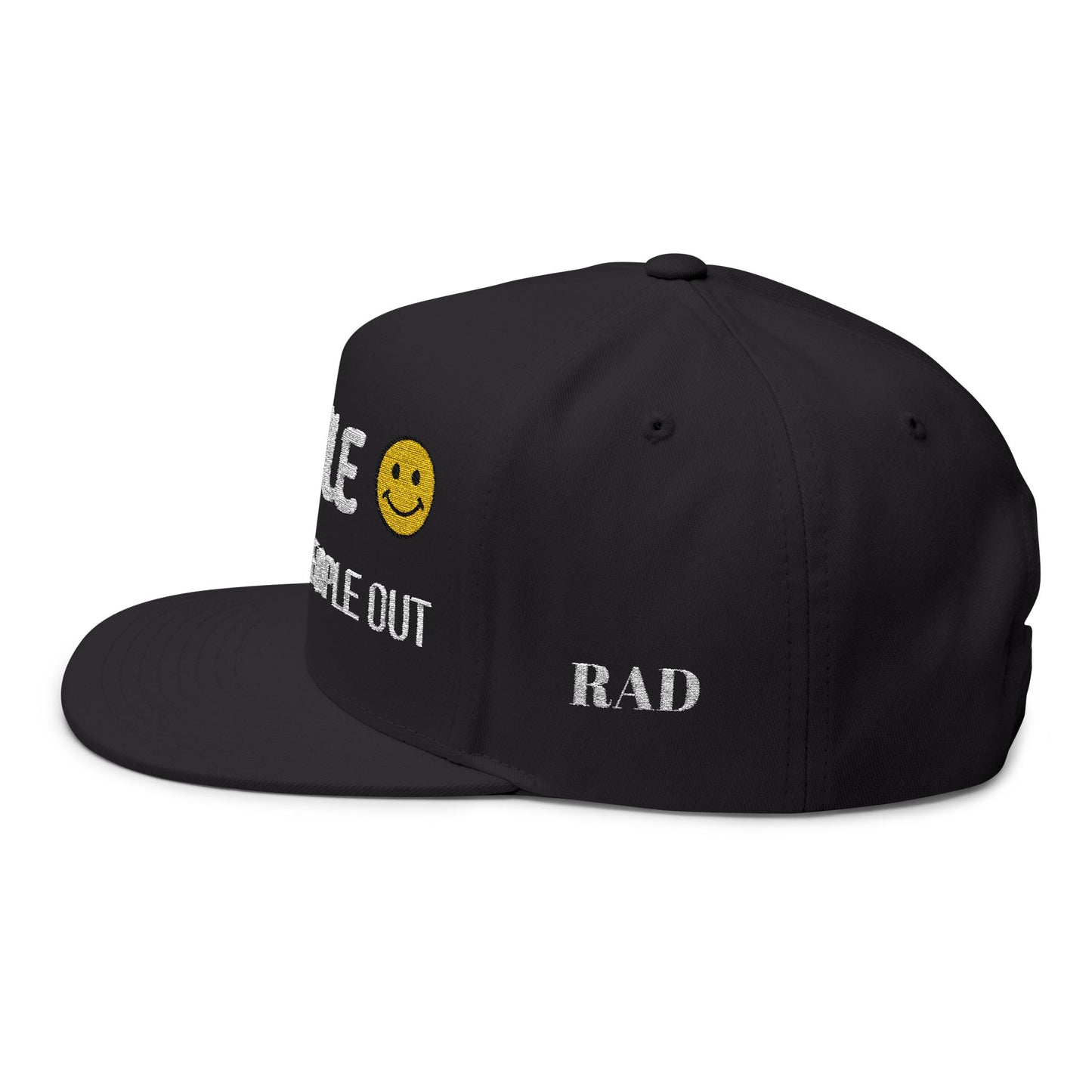 Smile — It Freaks People Out Embroidered Flat Bill Cap
