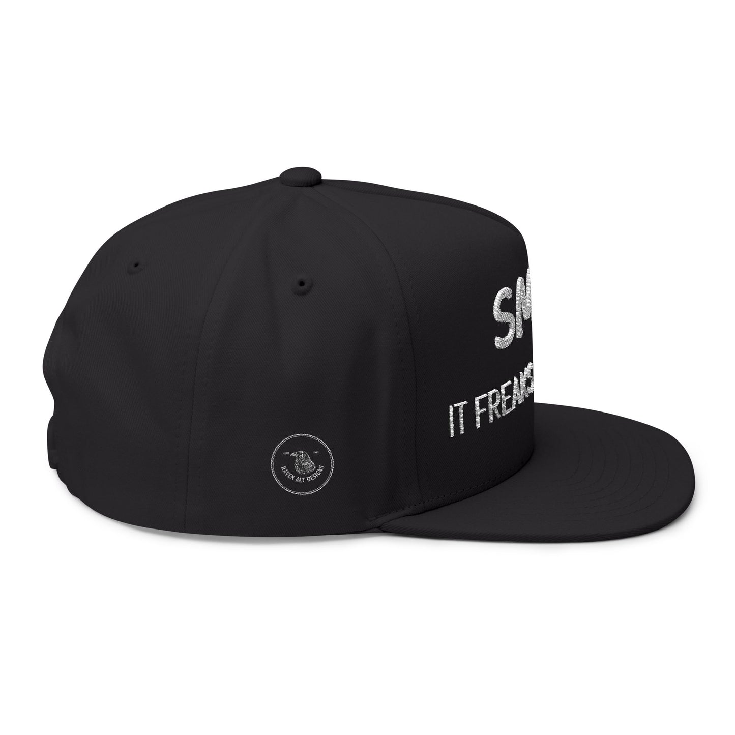 Smile — It Freaks People Out Embroidered Flat Bill Cap