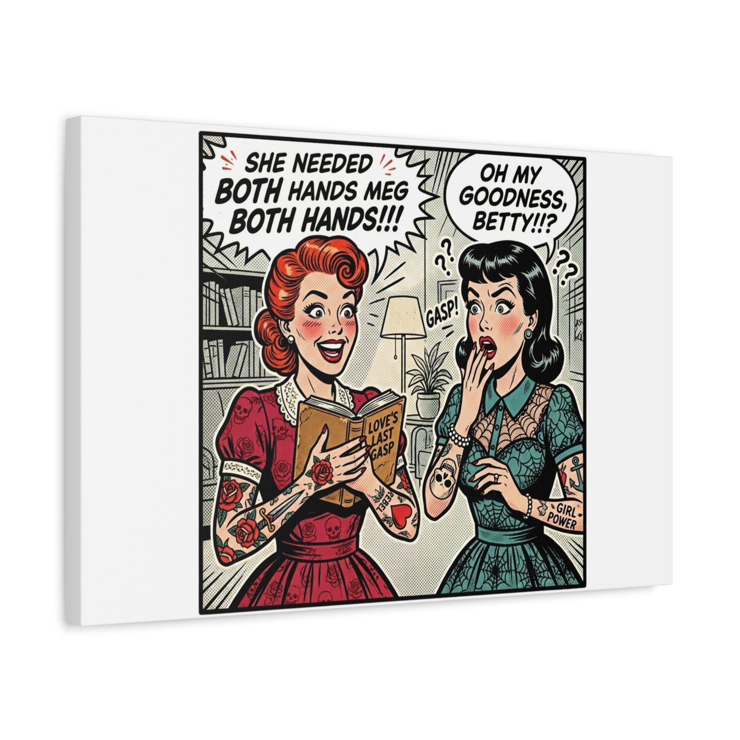 Bookish Comic Panel Matte Canvas | Book Lover, Reading Decor