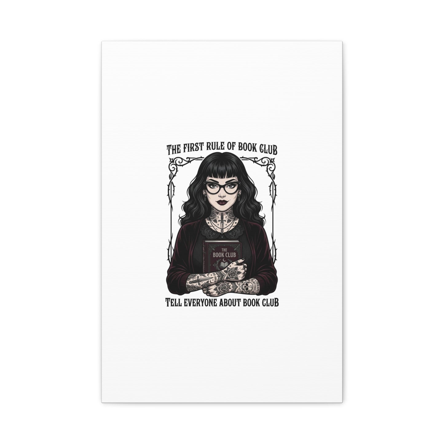 Book Club Rule Canvas | Book Lover, Dark Academia Reading Decor