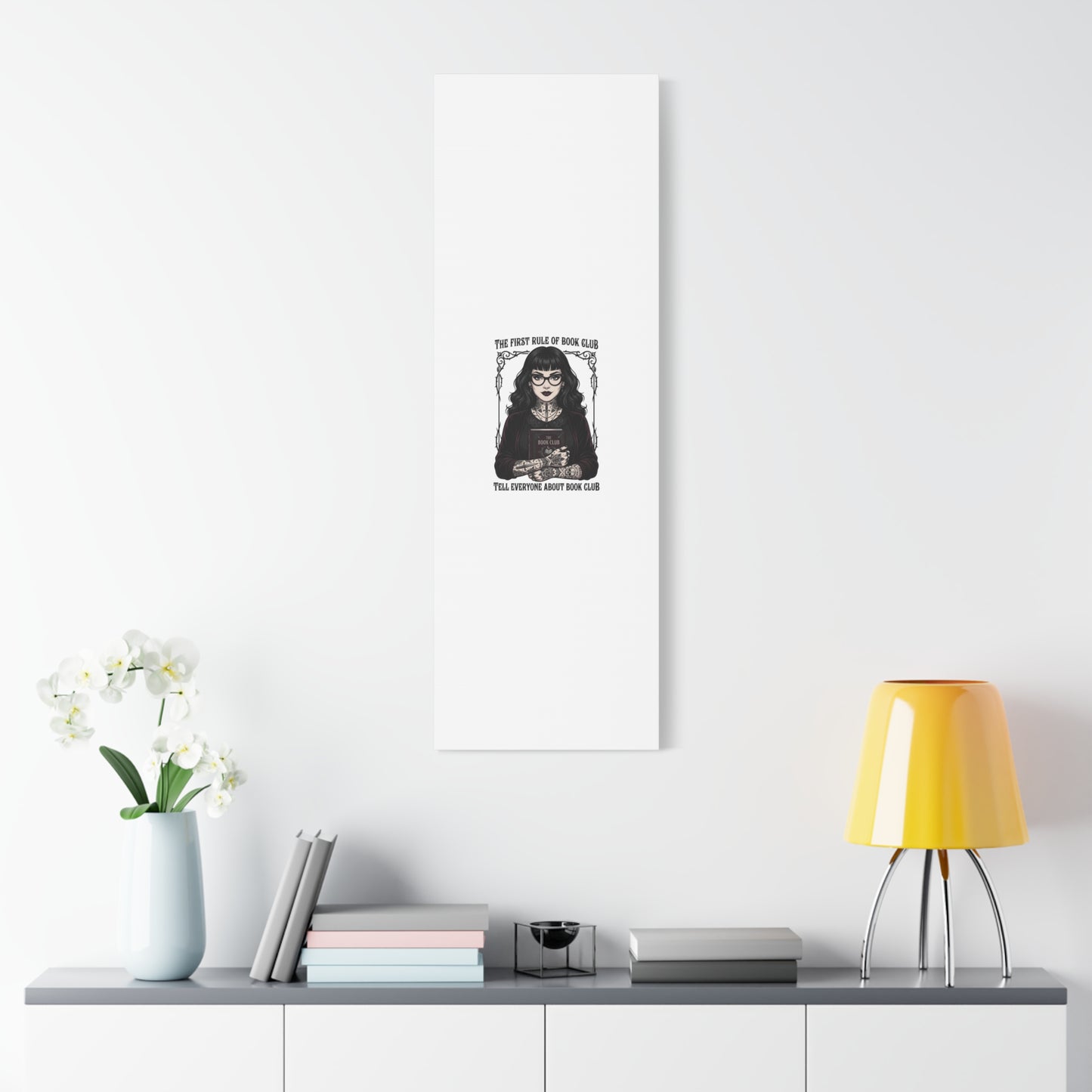 Book Club Rule Canvas | Book Lover, Dark Academia Reading Decor