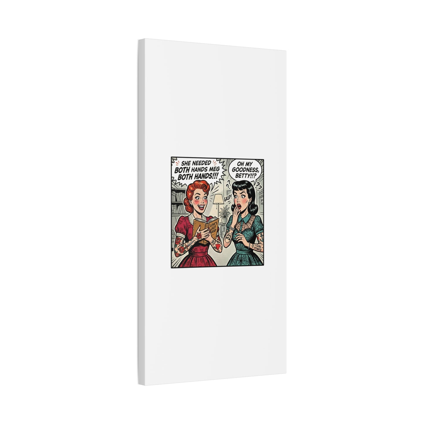 Bookish Comic Panel Matte Canvas | Book Lover, Reading Decor