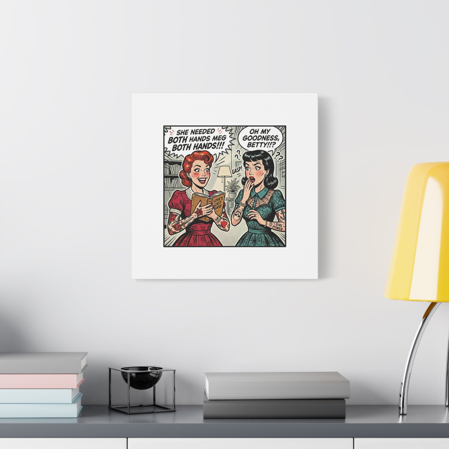 Bookish Comic Panel Matte Canvas | Book Lover, Reading Decor