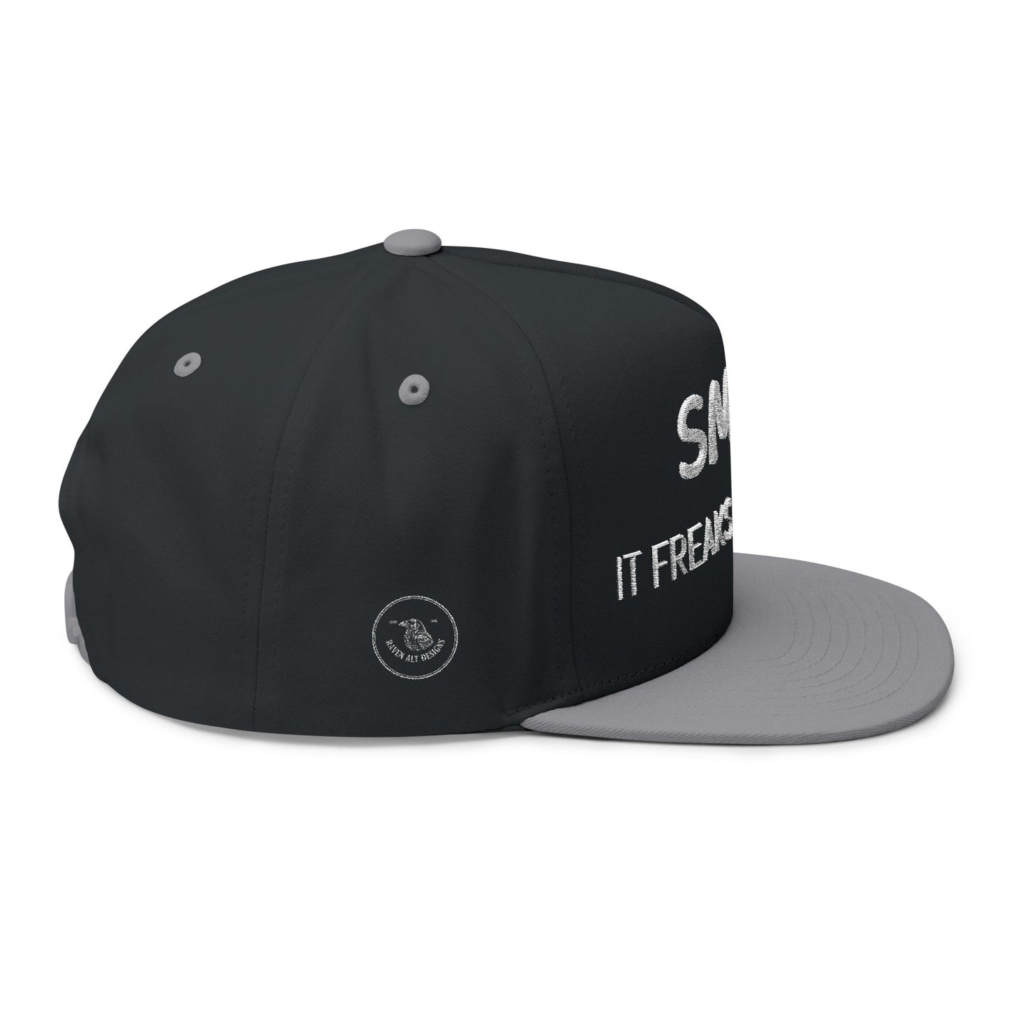 Smile — It Freaks People Out Embroidered Flat Bill Cap