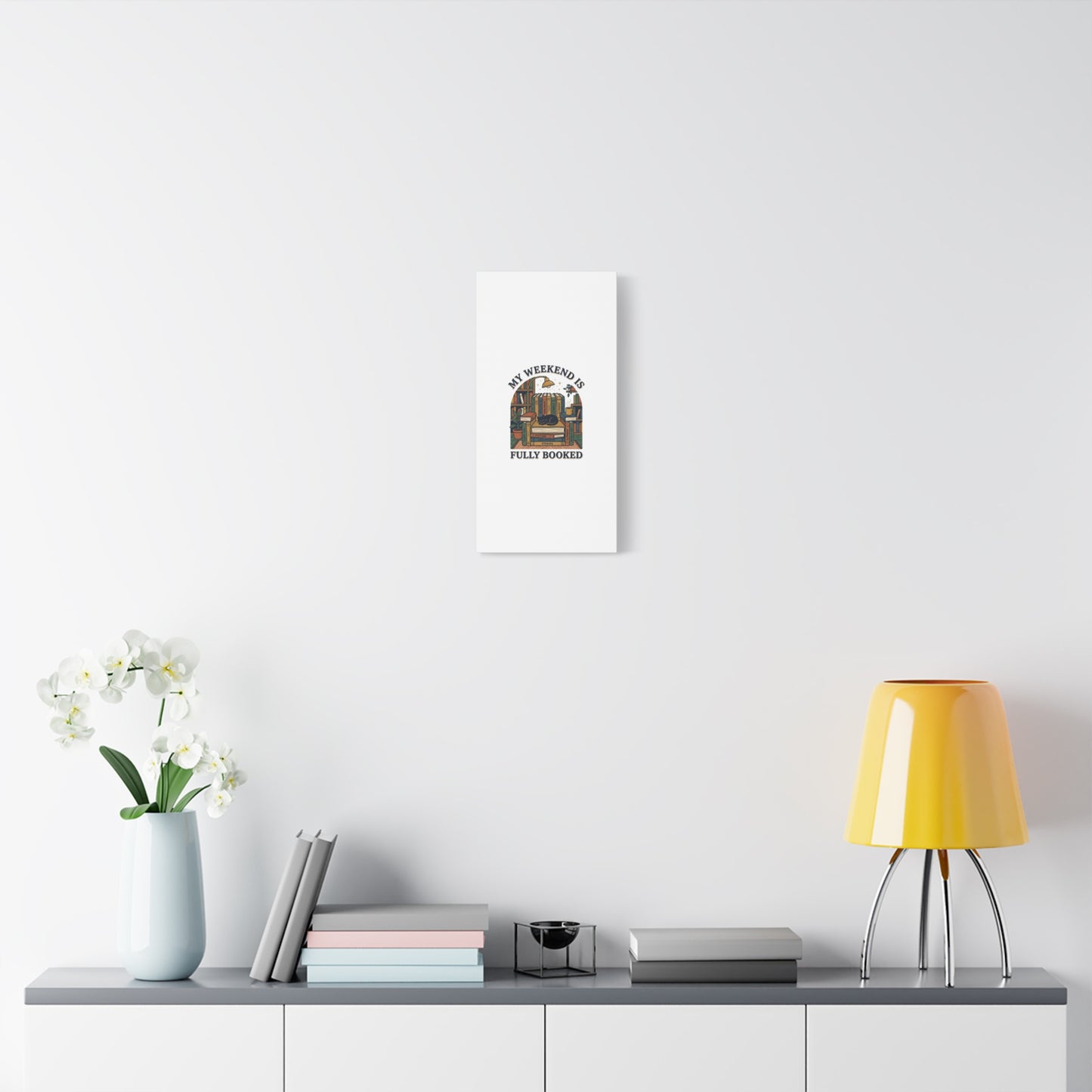 My Weekend Is Fully Booked Canvas | Book Lover, Cozy Reader Art