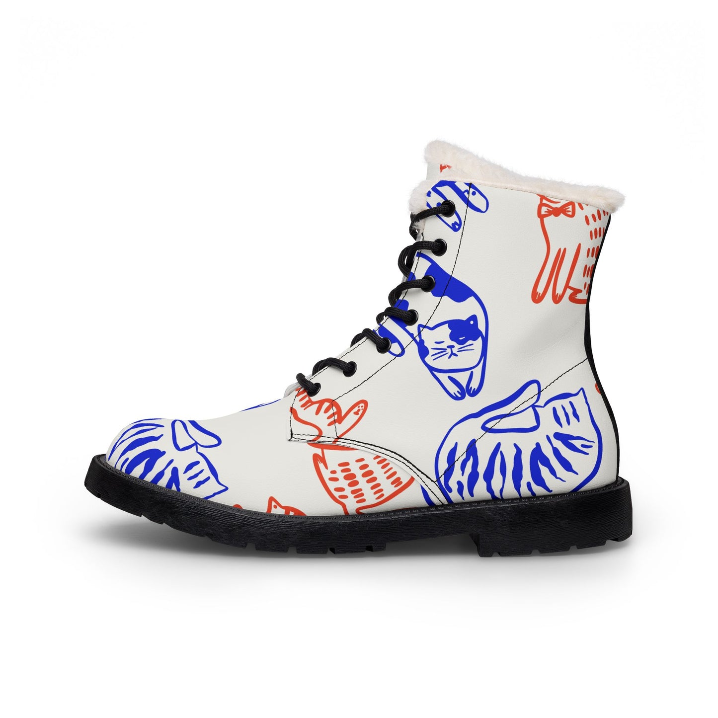 Cat Doodle Boots | Fur Lined Leather Boots