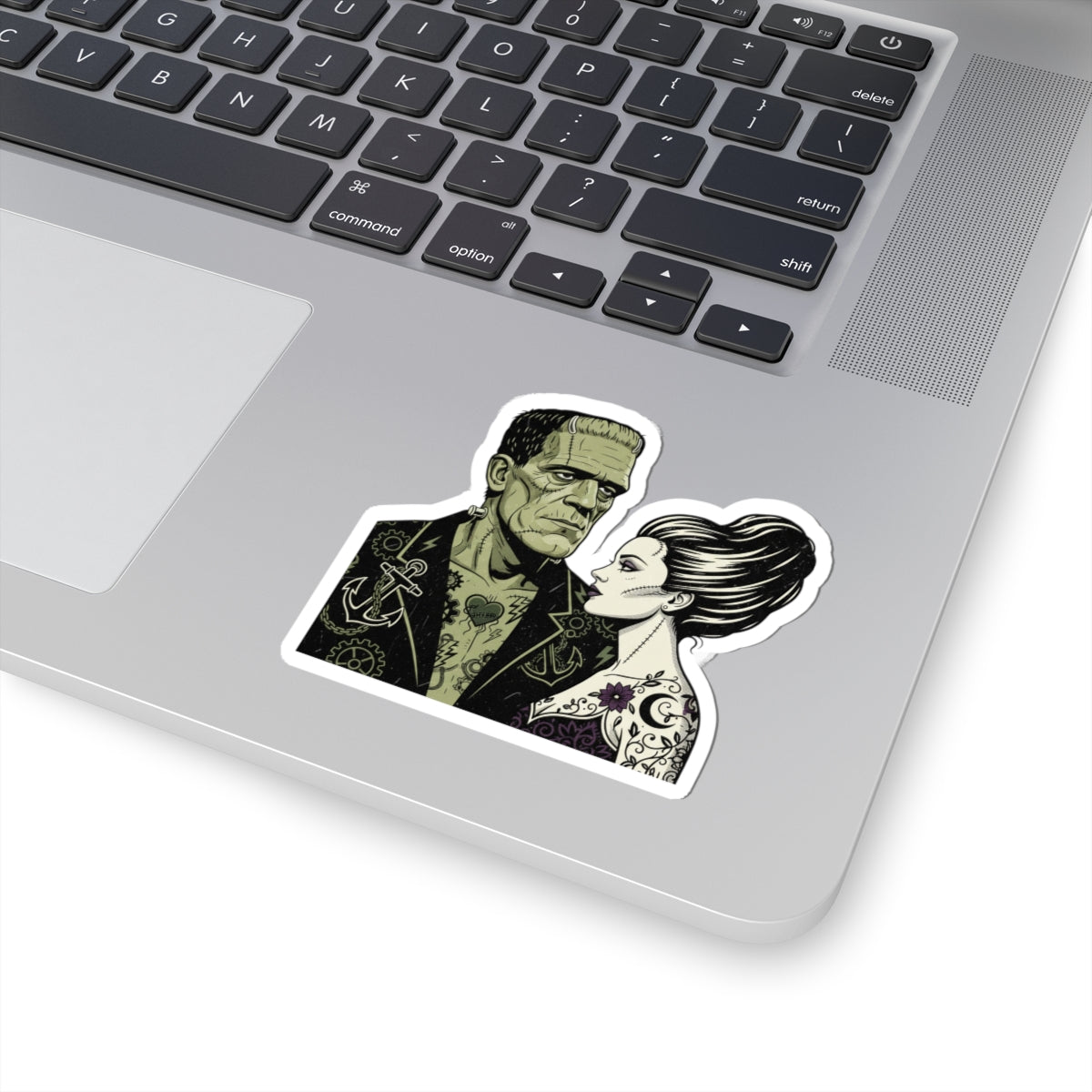 Monster Love Kiss-Cut Stickers | Grunge Revival, 90s Punk Plaid Vibe