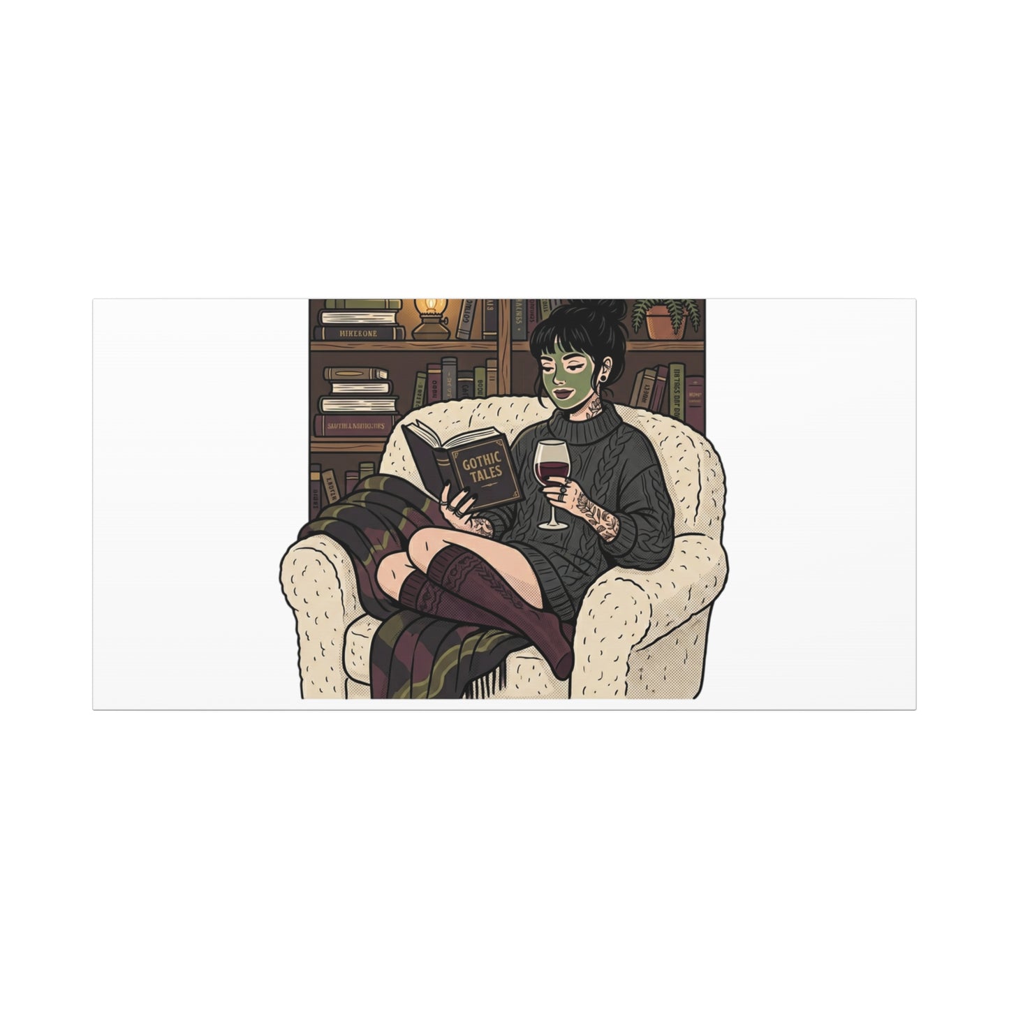 Mommy's Busy Reading Canvas, Book Lover Wall Art | Cozy Reader, Dark Academia