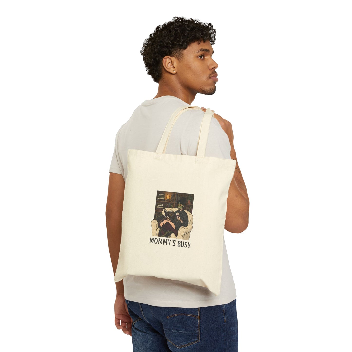 Mommy's Busy Reading Tote | Library Tote, Book Lover Canvas