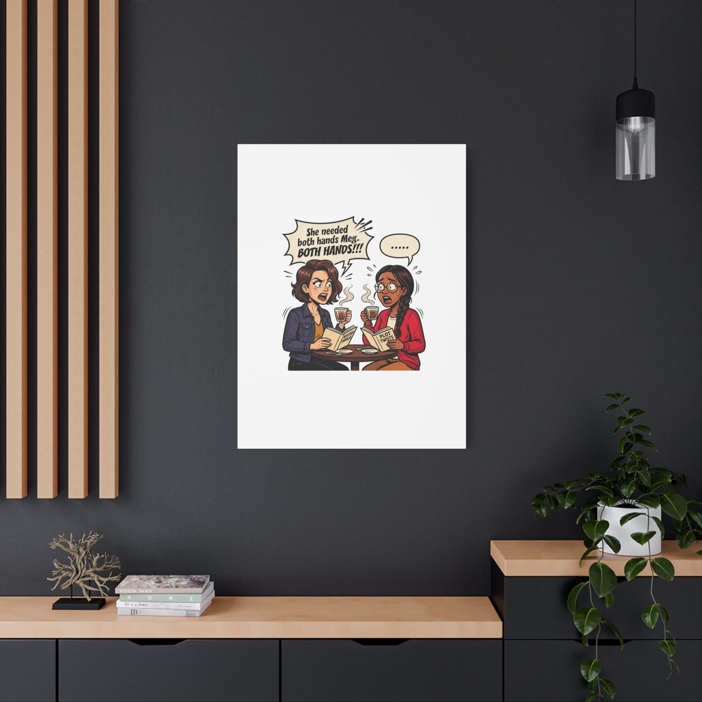 Bookish Comic Quote Canvas | Book Lover decor, Reading Room wall art